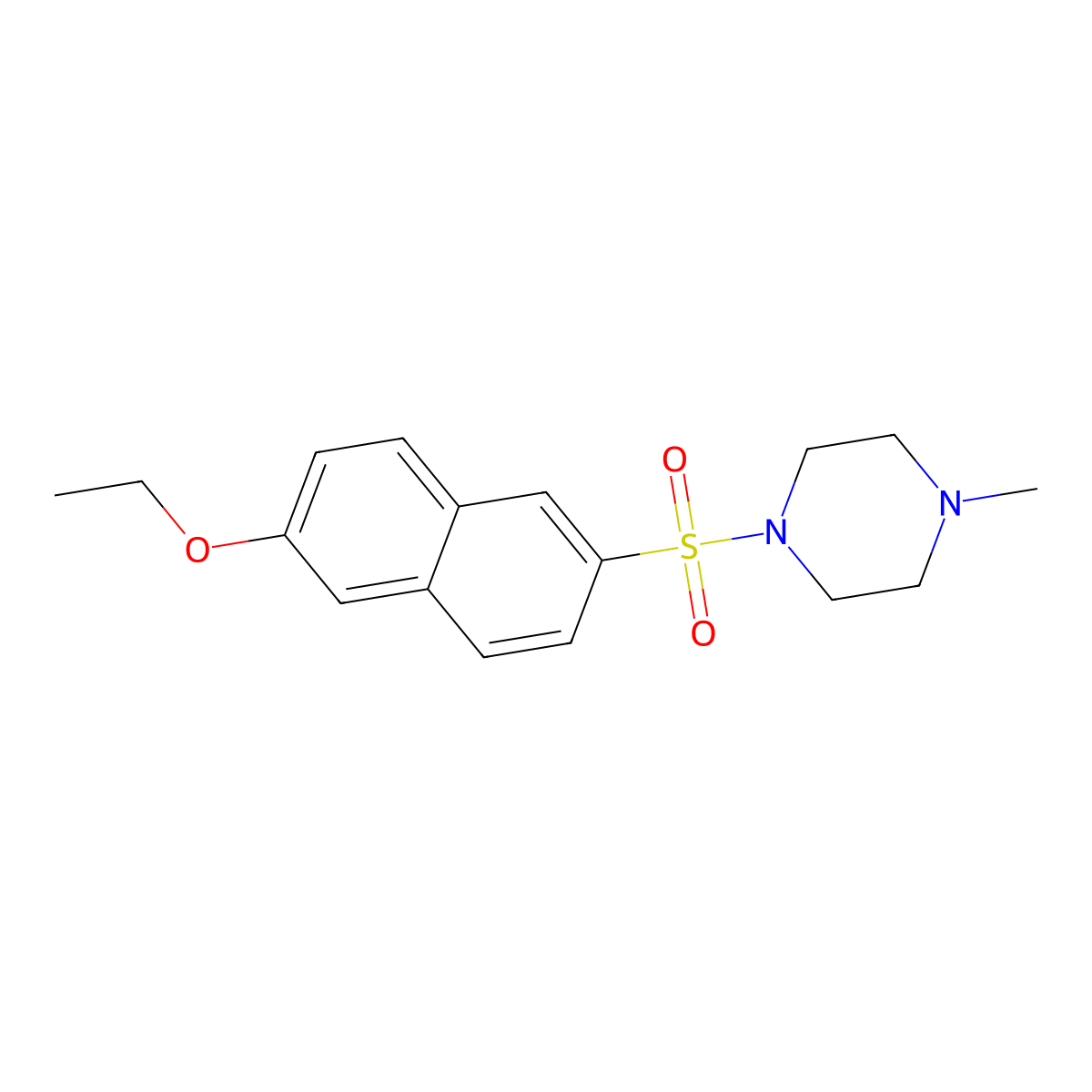 1-((6-Ethoxynaphthalen-2-yl)sulfonyl)-4-methylpiperazine molecular structure, CAS 364339-79-7