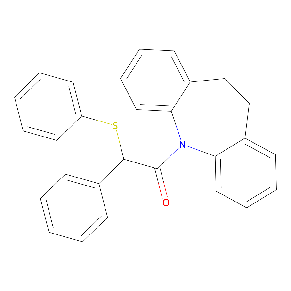 1-(10,11-dihydro-5H-dibenzo[b,f]azepin-5-yl)-2-phenyl-2-(phenylsulfanyl)ethanone molecular structure, CAS 364339-92-4
