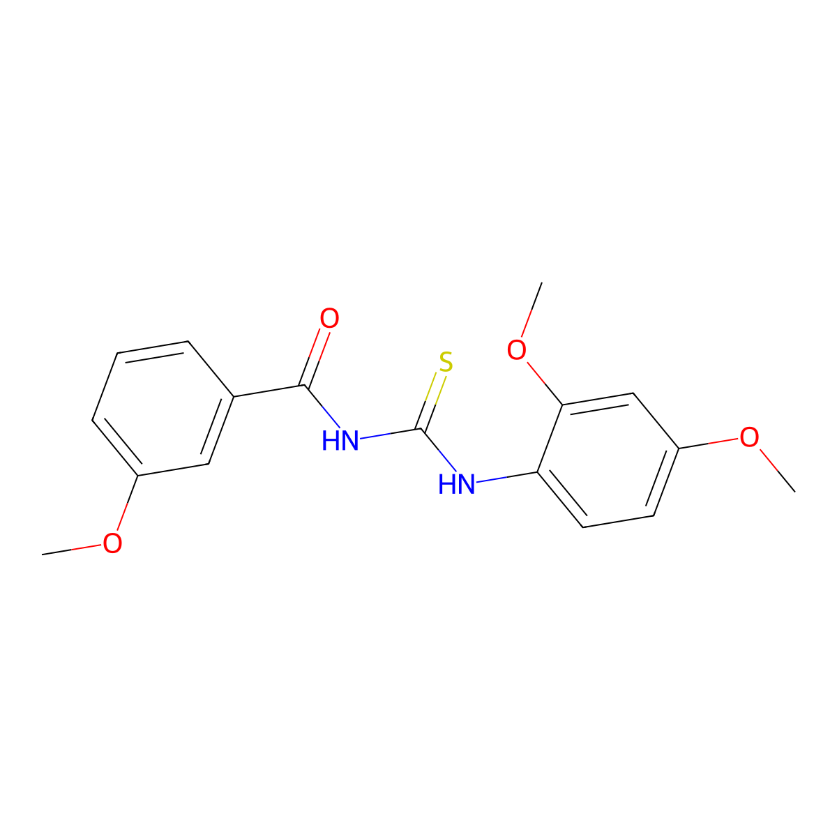 N-[(2,4-dimethoxyphenyl)carbamothioyl]-3-methoxybenzamide molecular structure, CAS 364339-93-5
