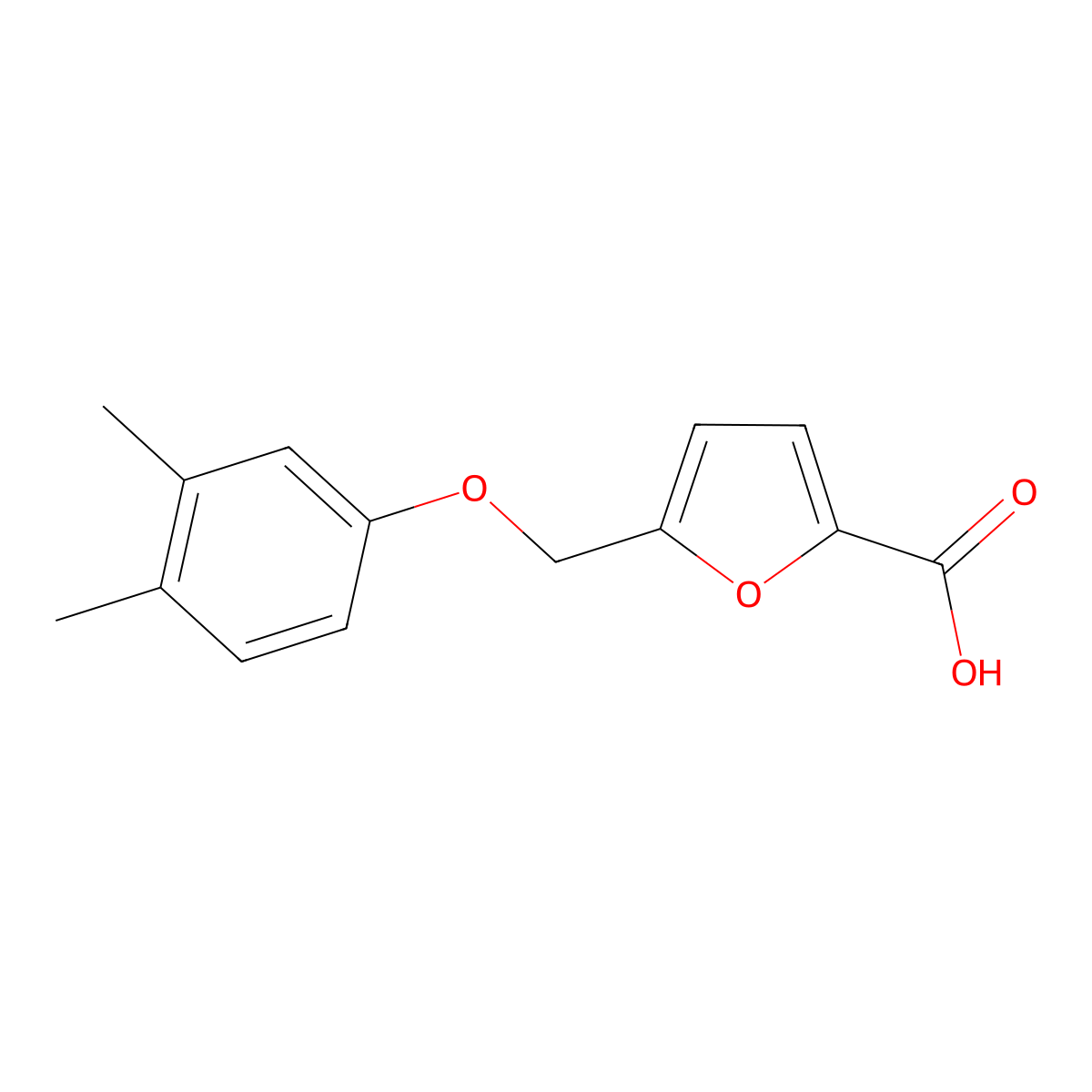 5-[(3,4-Dimethylphenoxy)methyl]-2-furoic acid molecular structure, CAS 364339-98-0