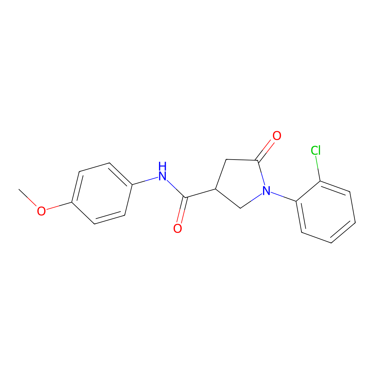 1-(2-chlorophenyl)-N-(4-methoxyphenyl)-5-oxopyrrolidine-3-carboxamide molecular structure, CAS 364340-07-8