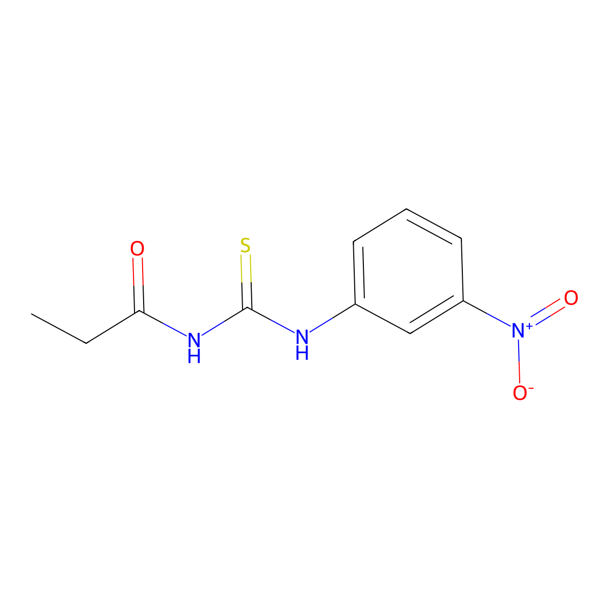 N-[(3-nitrophenyl)carbamothioyl]propanamide molecular structure, CAS 364340-10-3