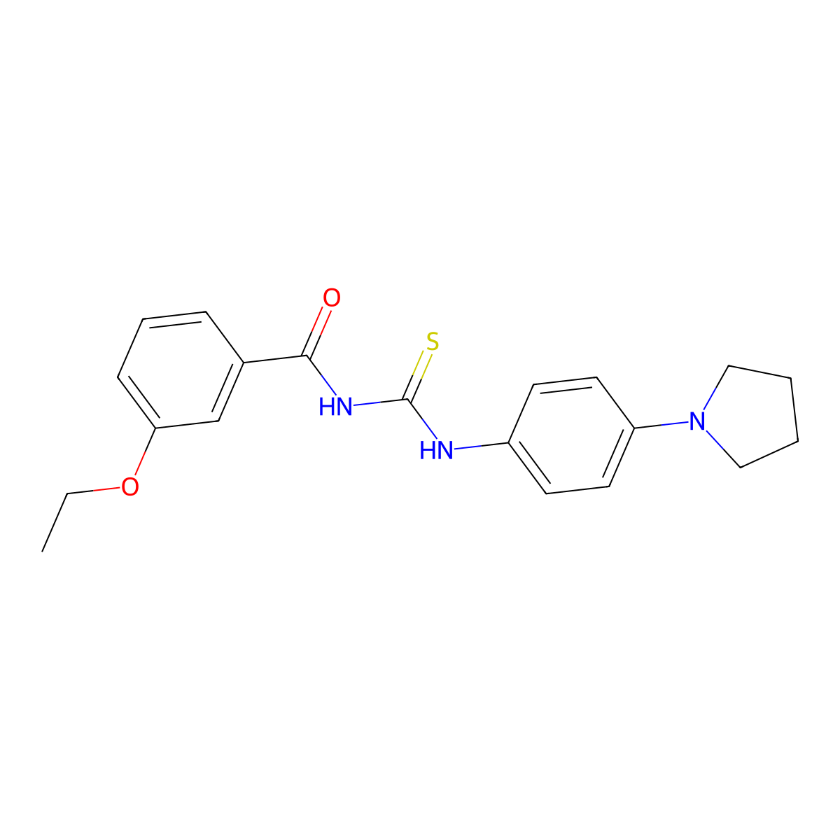 3-ethoxy-N-[(4-pyrrolidin-1-ylphenyl)carbamothioyl]benzamide molecular structure, CAS 364340-16-9