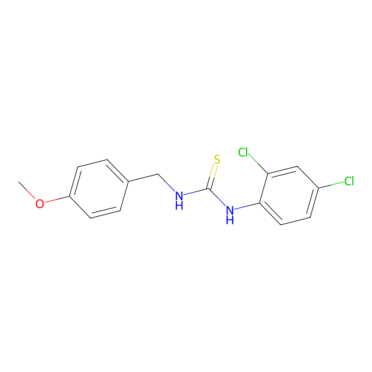 1-(2,4-Dichlorophenyl)-3-(4-methoxybenzyl)thiourea molecular structure, CAS 364340-41-0