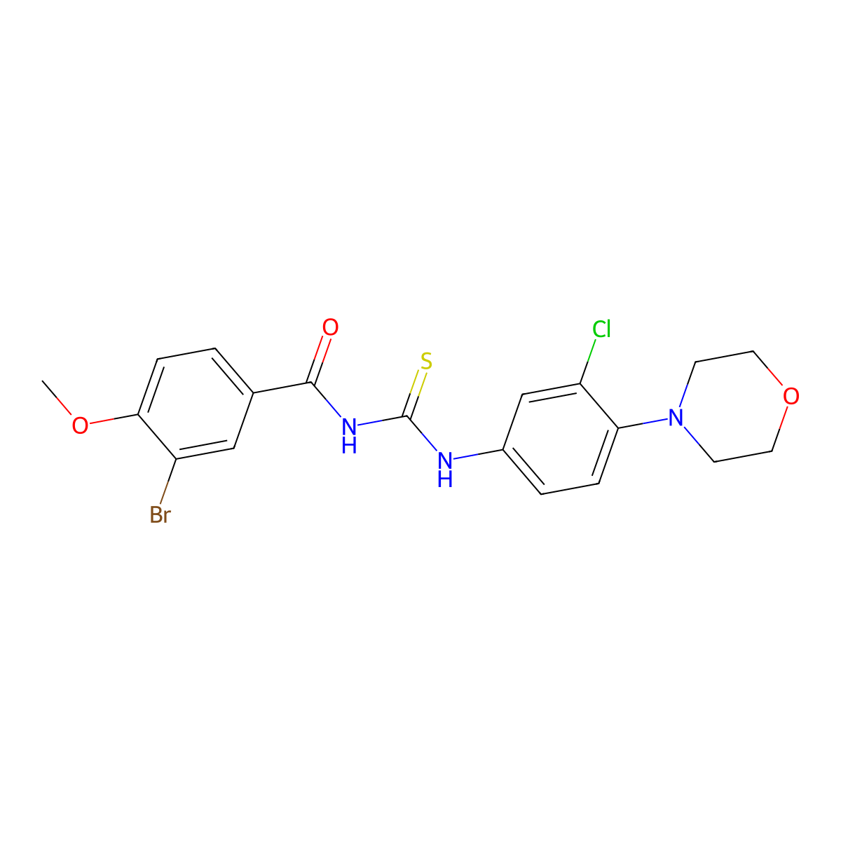 3-bromo-N-[(3-chloro-4-morpholin-4-ylphenyl)carbamothioyl]-4-methoxybenzamide molecular structure, CAS 364340-92-1