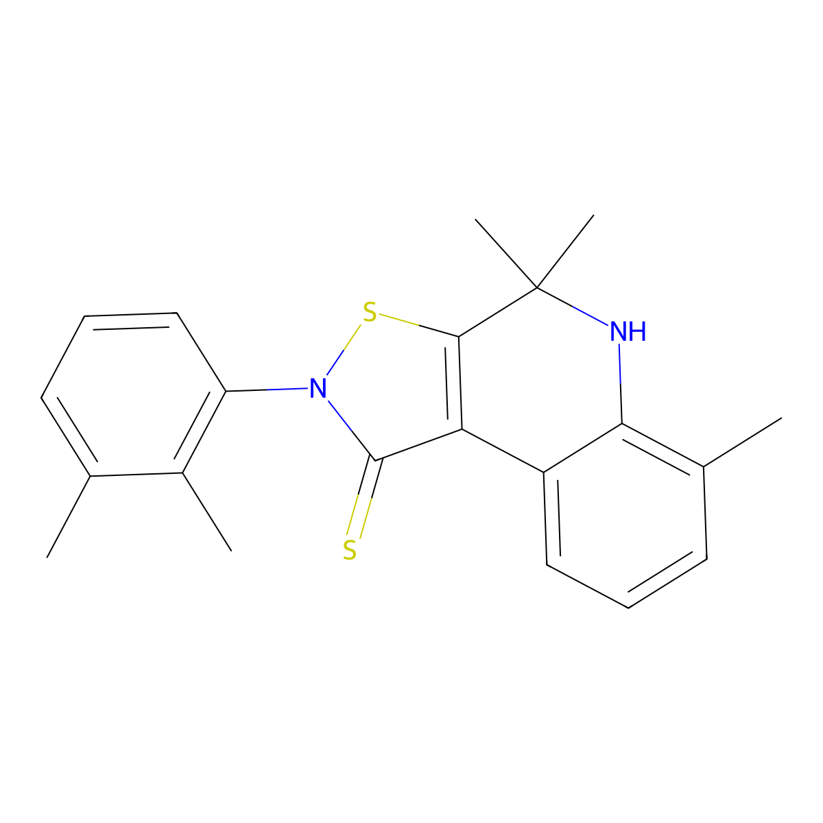 2-(2,3-dimethylphenyl)-4,4,6-trimethyl-4,5-dihydroisothiazolo[5,4-c]quinoline-1(2H)-thione molecular structure, CAS 364341-15-1