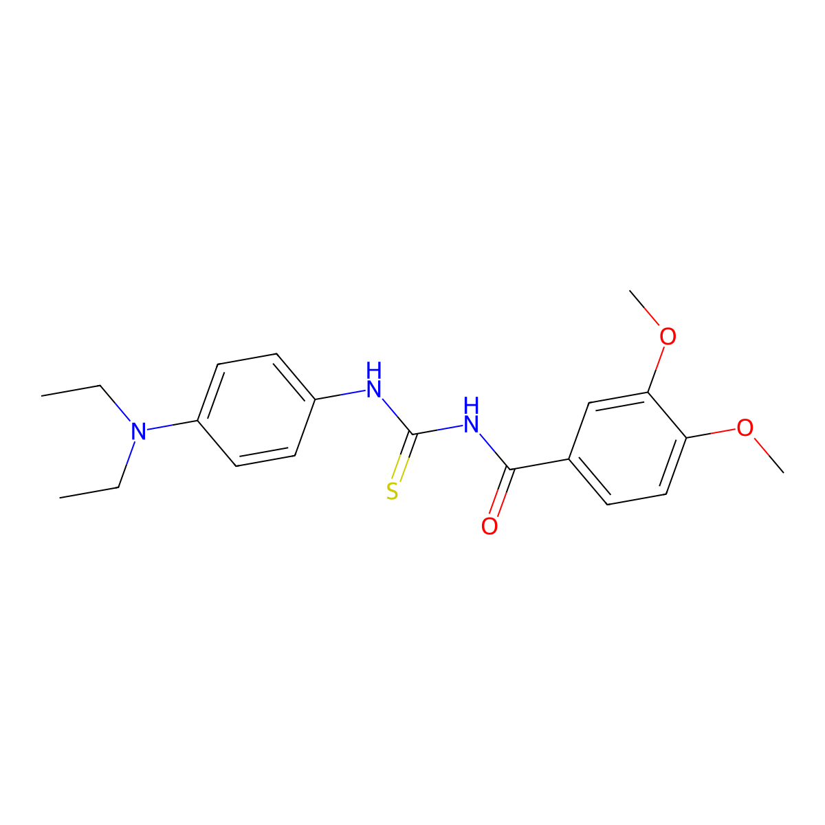 N-{[4-(diethylamino)phenyl]carbamothioyl}-3,4-dimethoxybenzamide molecular structure, CAS 364341-29-7
