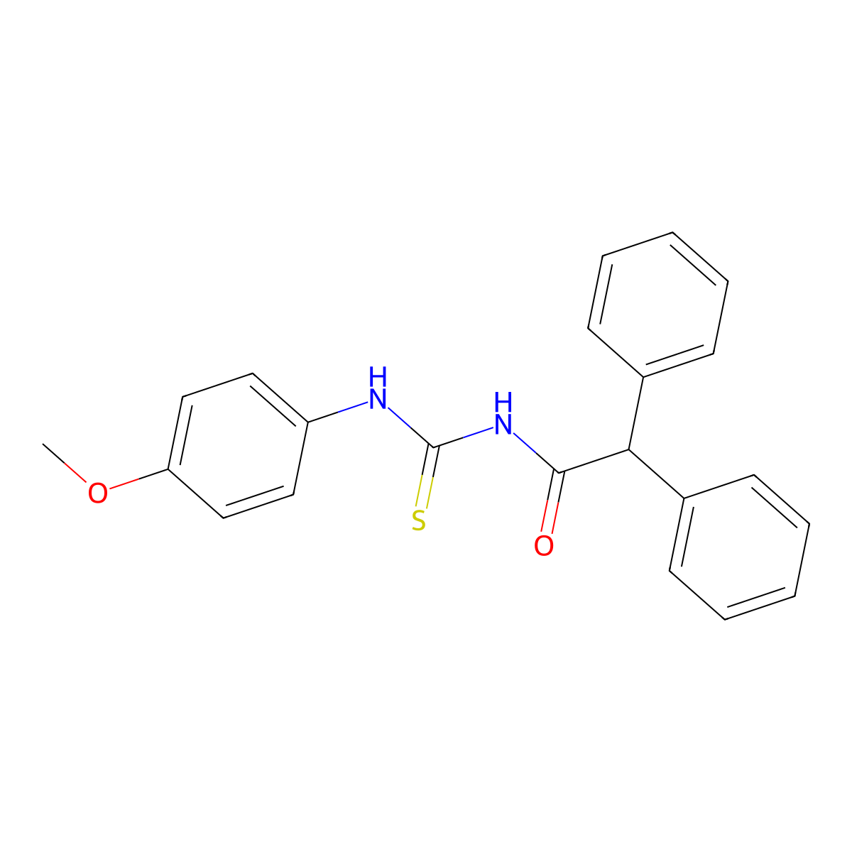 N-[(4-methoxyphenyl)carbamothioyl]-2,2-diphenylacetamide molecular structure, CAS 364341-31-1