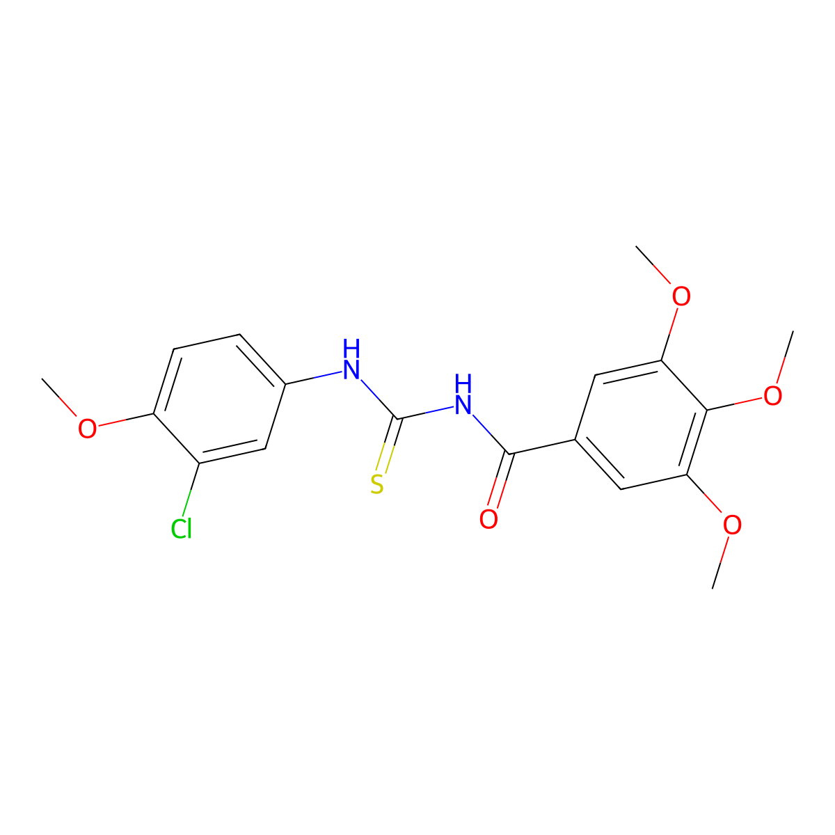 N-[(3-chloro-4-methoxyphenyl)carbamothioyl]-3,4,5-trimethoxybenzamide molecular structure, CAS 364341-34-4