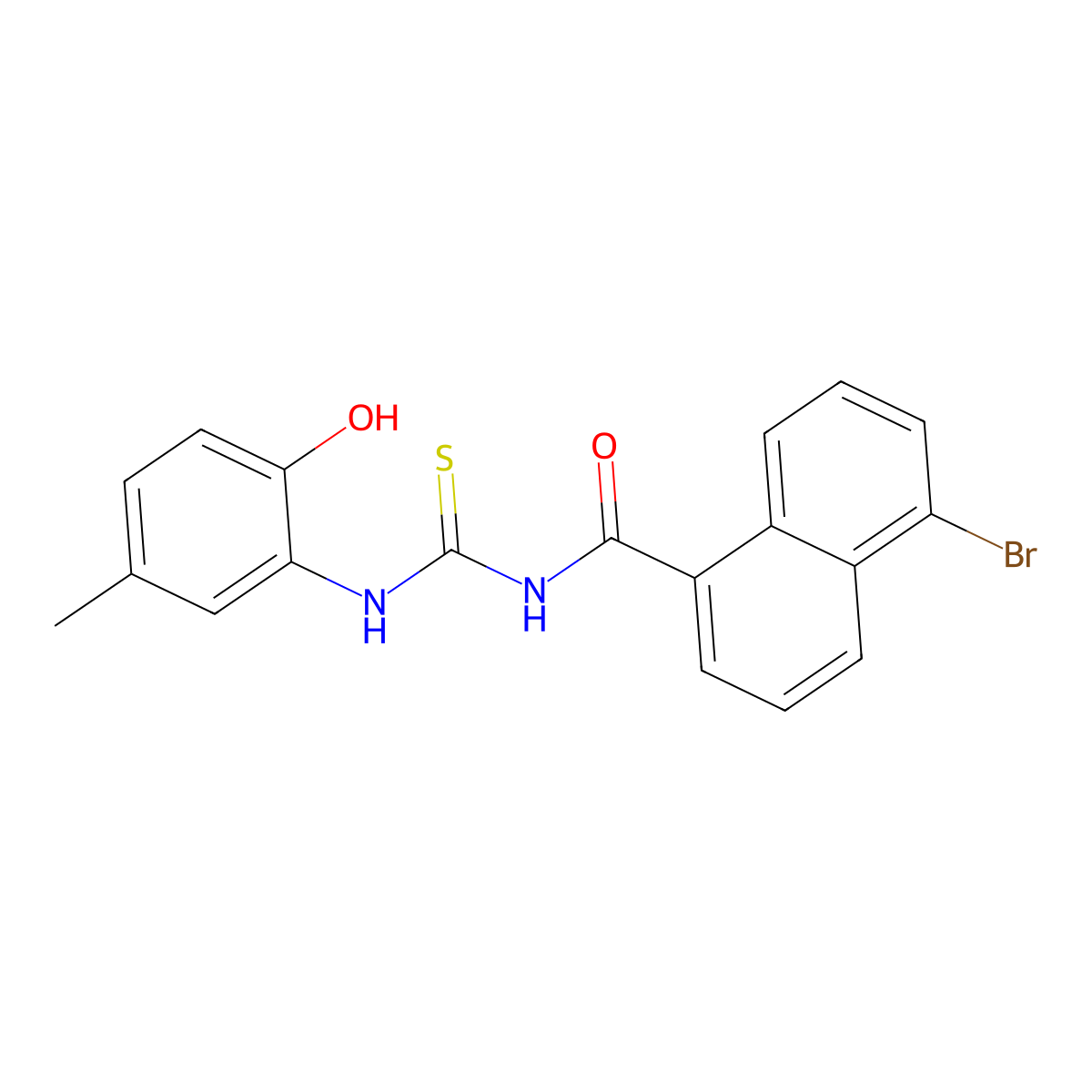 5-bromo-N-[(2-hydroxy-5-methylphenyl)carbamothioyl]naphthalene-1-carboxamide molecular structure, CAS 364341-47-9
