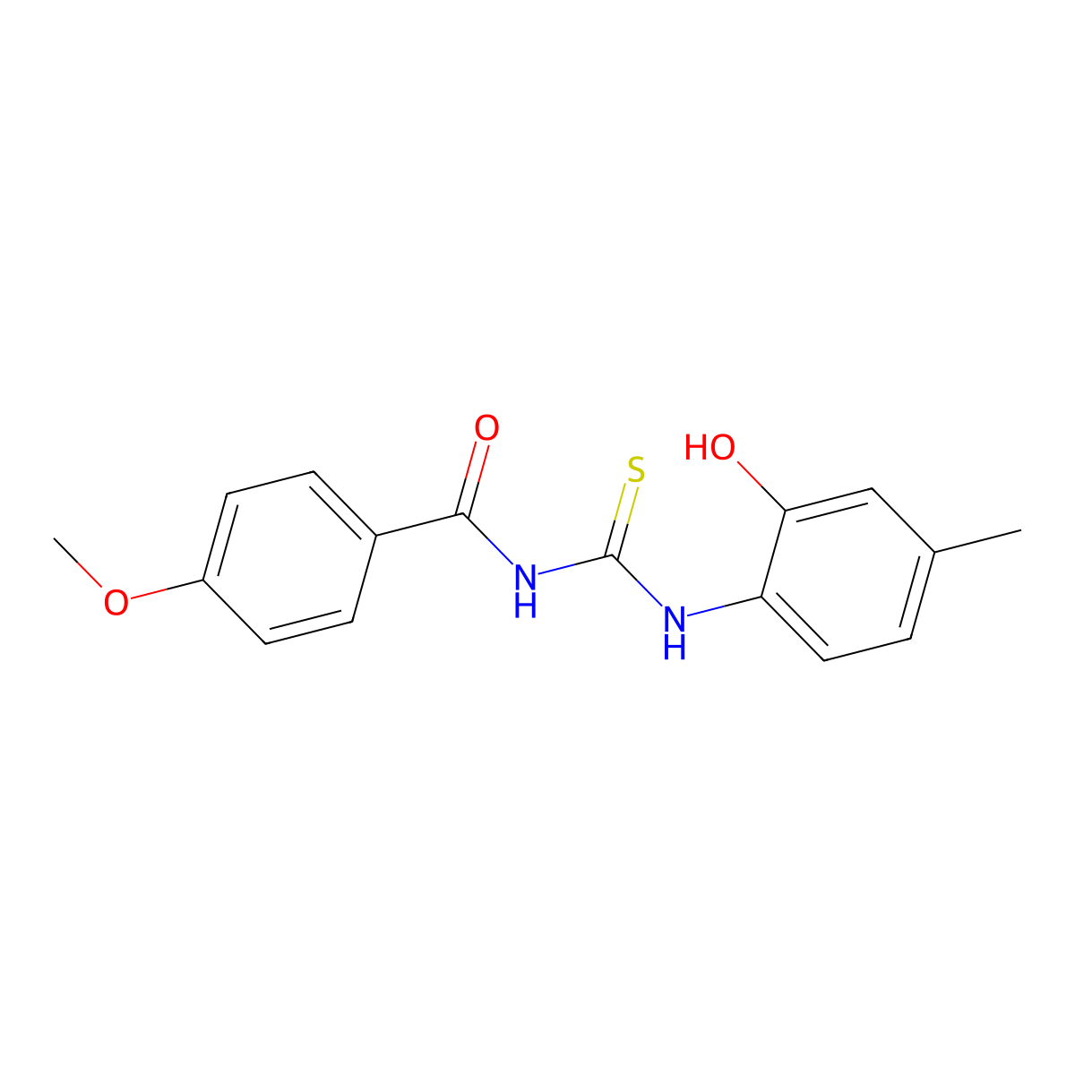 N-[(2-hydroxy-4-methylphenyl)carbamothioyl]-4-methoxybenzamide molecular structure, CAS 364341-48-0