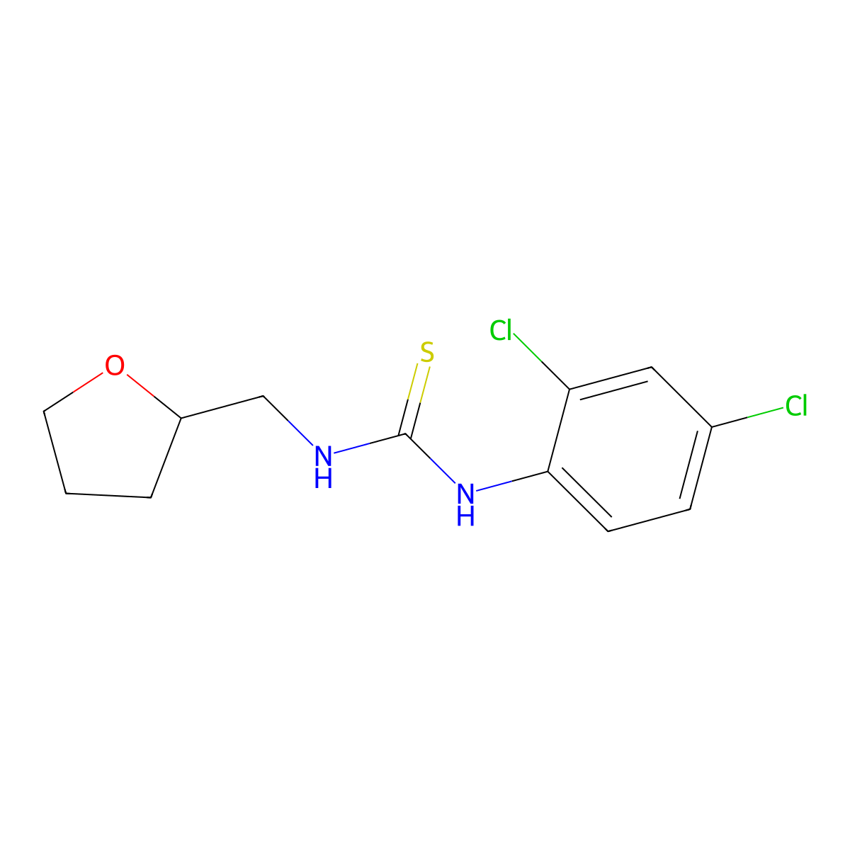 1-(2,4-Dichlorophenyl)-3-(tetrahydrofuran-2-ylmethyl)thiourea molecular structure, CAS 364341-71-9