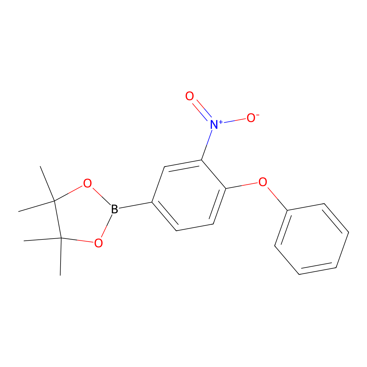 4,4,5,5-Tetramethyl-2-(3-nitro-4-phenoxyphenyl)-1,3,2-dioxaborolane molecular structure, CAS 364354-15-4