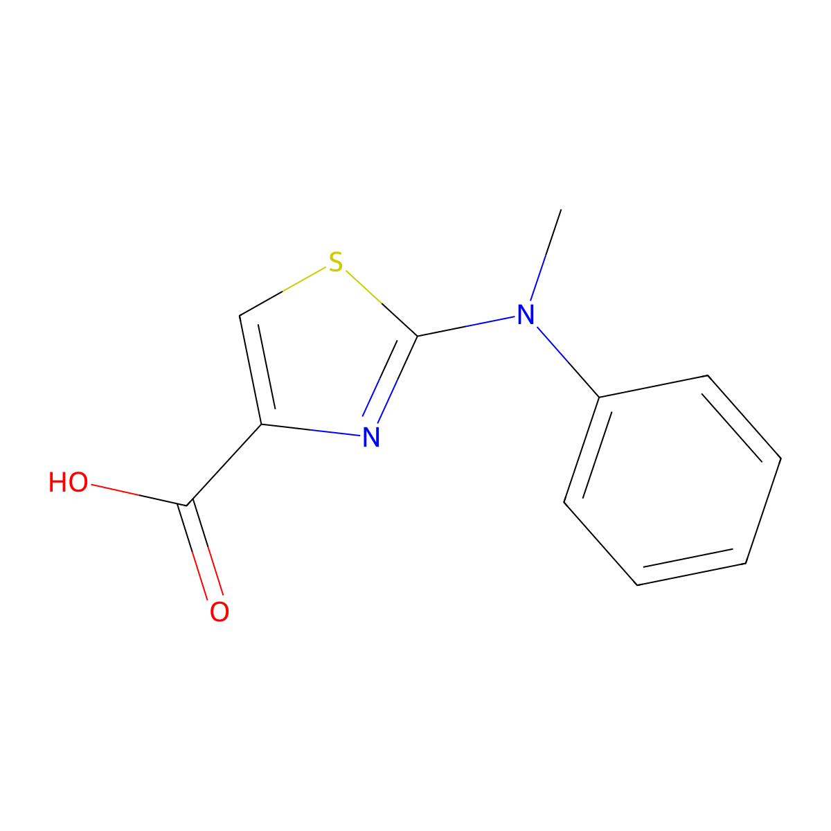 2-[Methyl(phenyl)amino]-1,3-thiazole-4-carboxylic acid molecular structure, CAS 364356-34-3