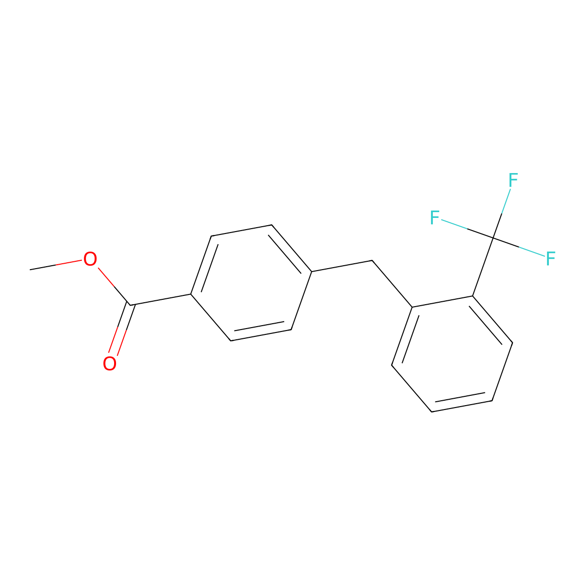 Methyl 4-{[2-(trifluoromethyl)phenyl]methyl}benzoate molecular structure, CAS 364359-16-0