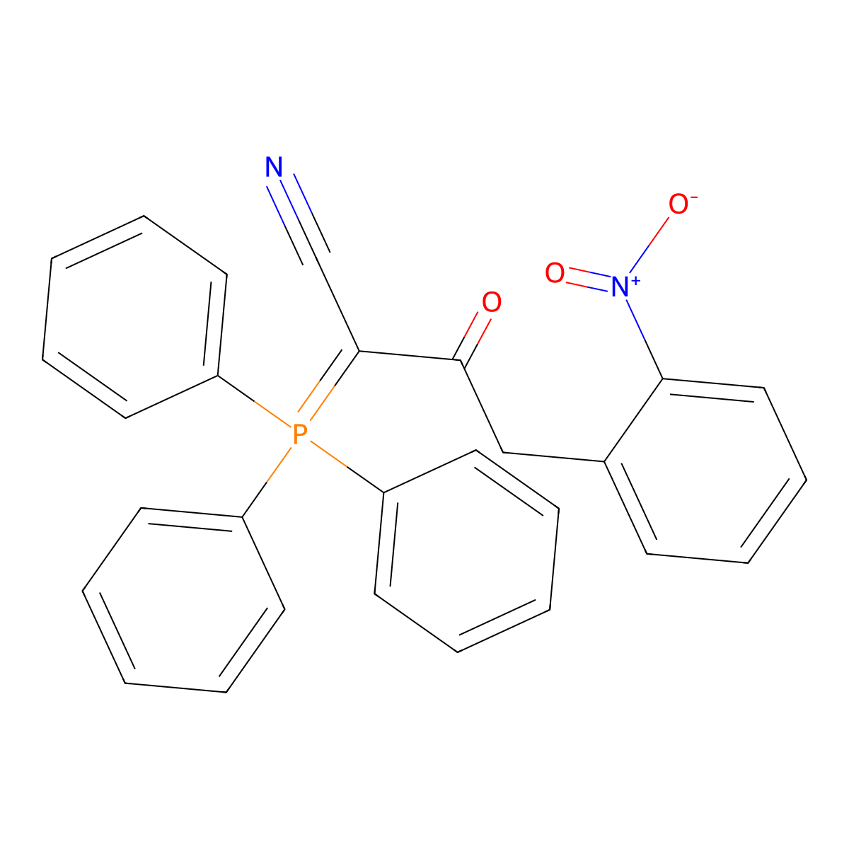 4-(2-Nitrophenyl)-3-oxo-2-(triphenylphosphoranylidene)butanenitrile molecular structure, CAS 364365-47-9