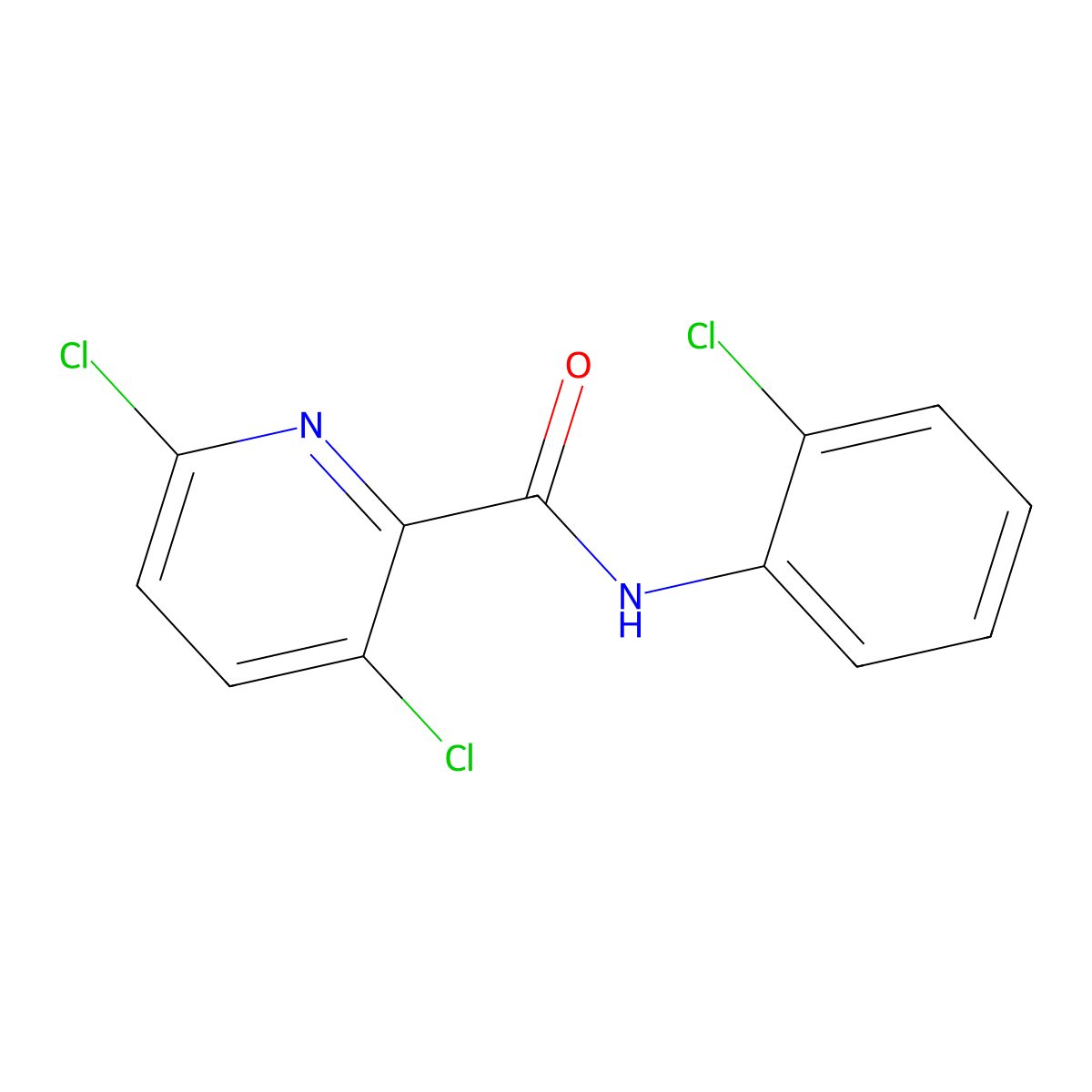 3,6-dichloro-N-(2-chlorophenyl)pyridine-2-carboxamide molecular structure, CAS 364370-75-2