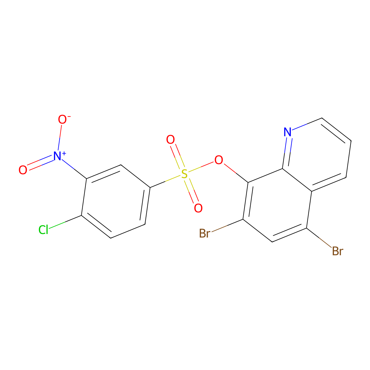 5,7-Dibromoquinolin-8-yl 4-chloro-3-nitrobenzenesulfonate molecular structure, CAS 364371-33-5