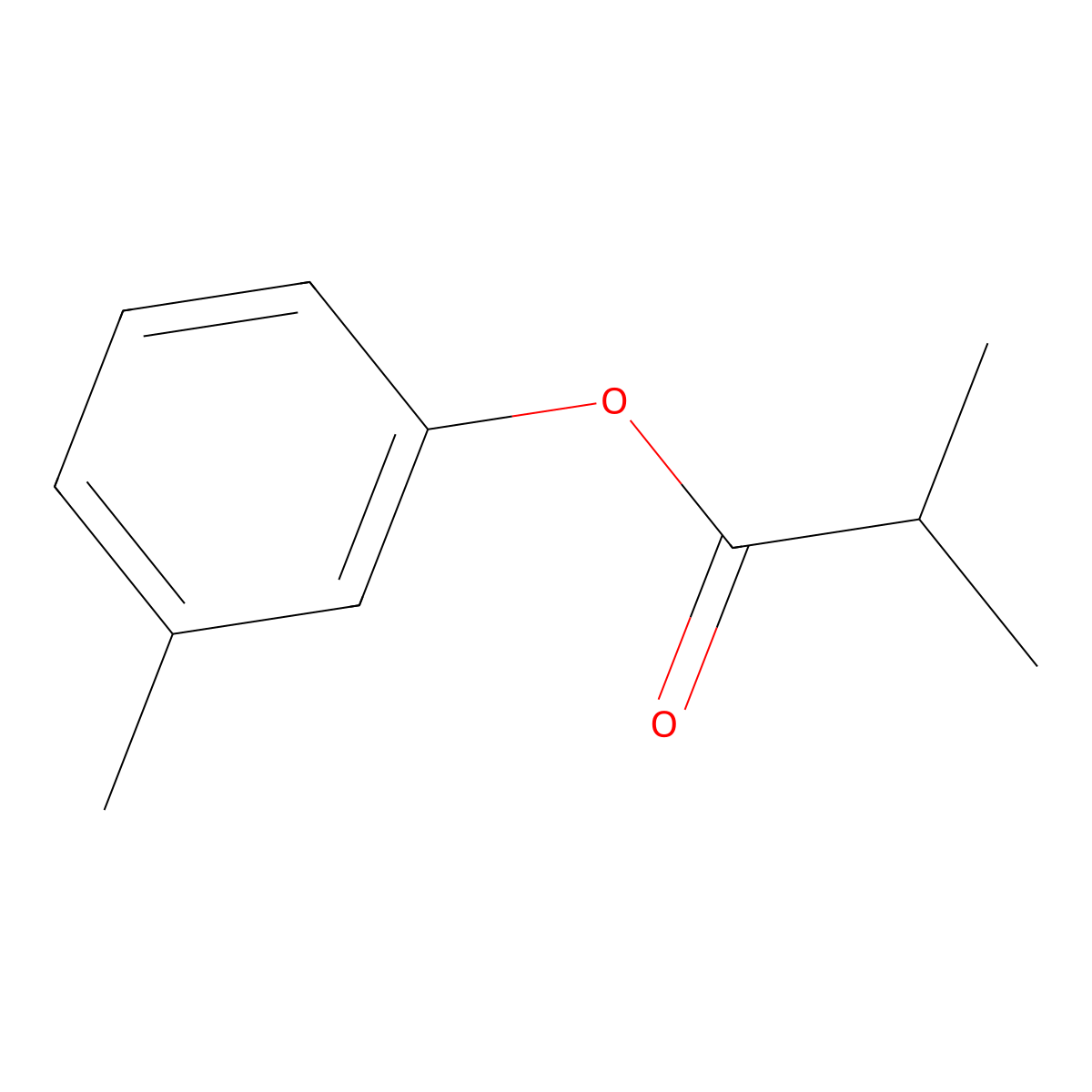 2-Methylpropionic acid, 3-methylphenyl ester molecular structure, CAS 36438-55-8