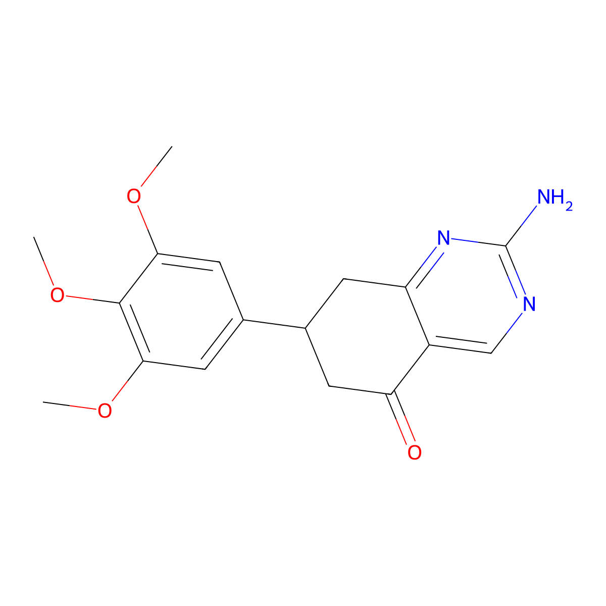2-amino-7-(3,4,5-trimethoxyphenyl)-7,8-dihydroquinazolin-5(6H)-one molecular structure, CAS 364380-99-4