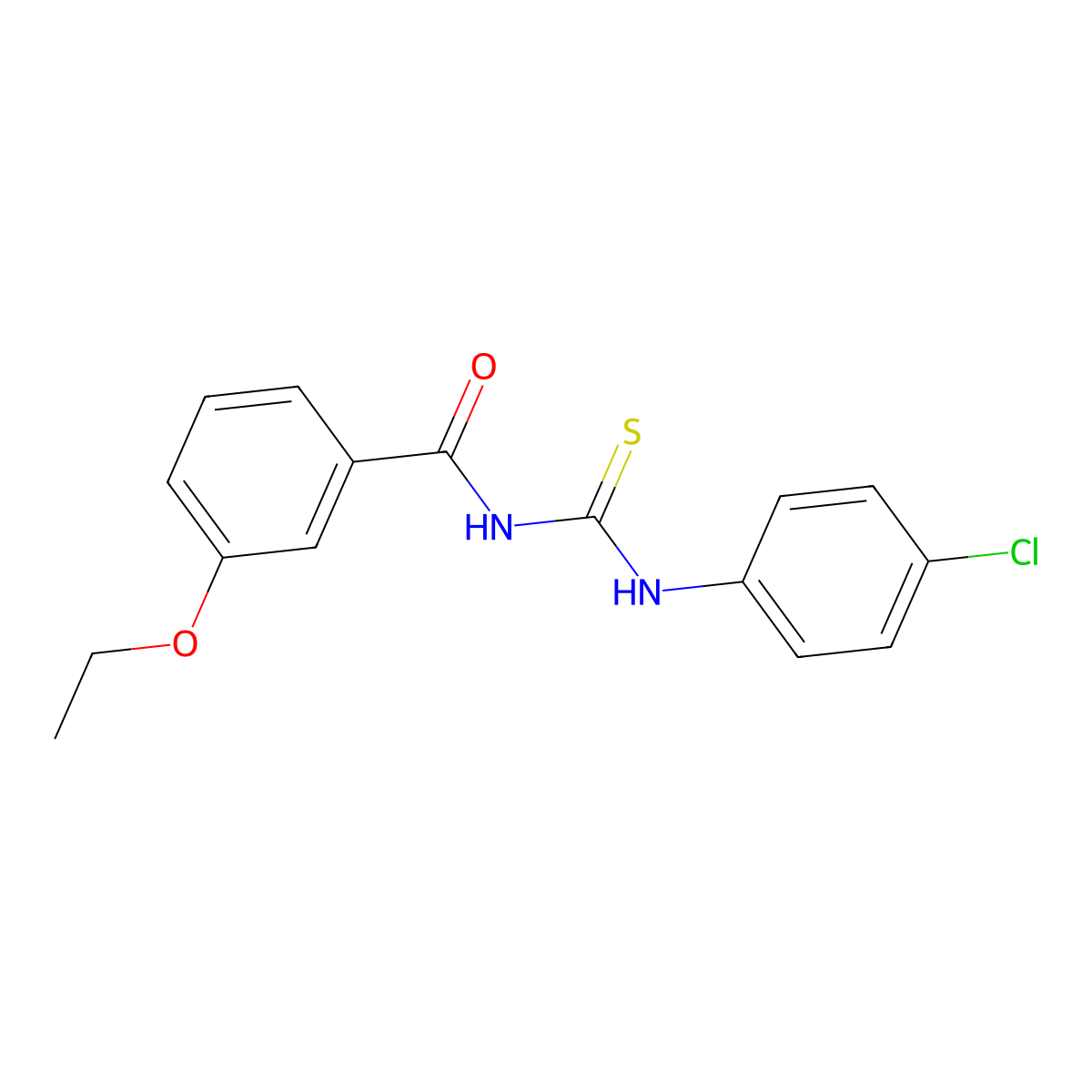 N-[(4-chlorophenyl)carbamothioyl]-3-ethoxybenzamide molecular structure, CAS 364381-53-3