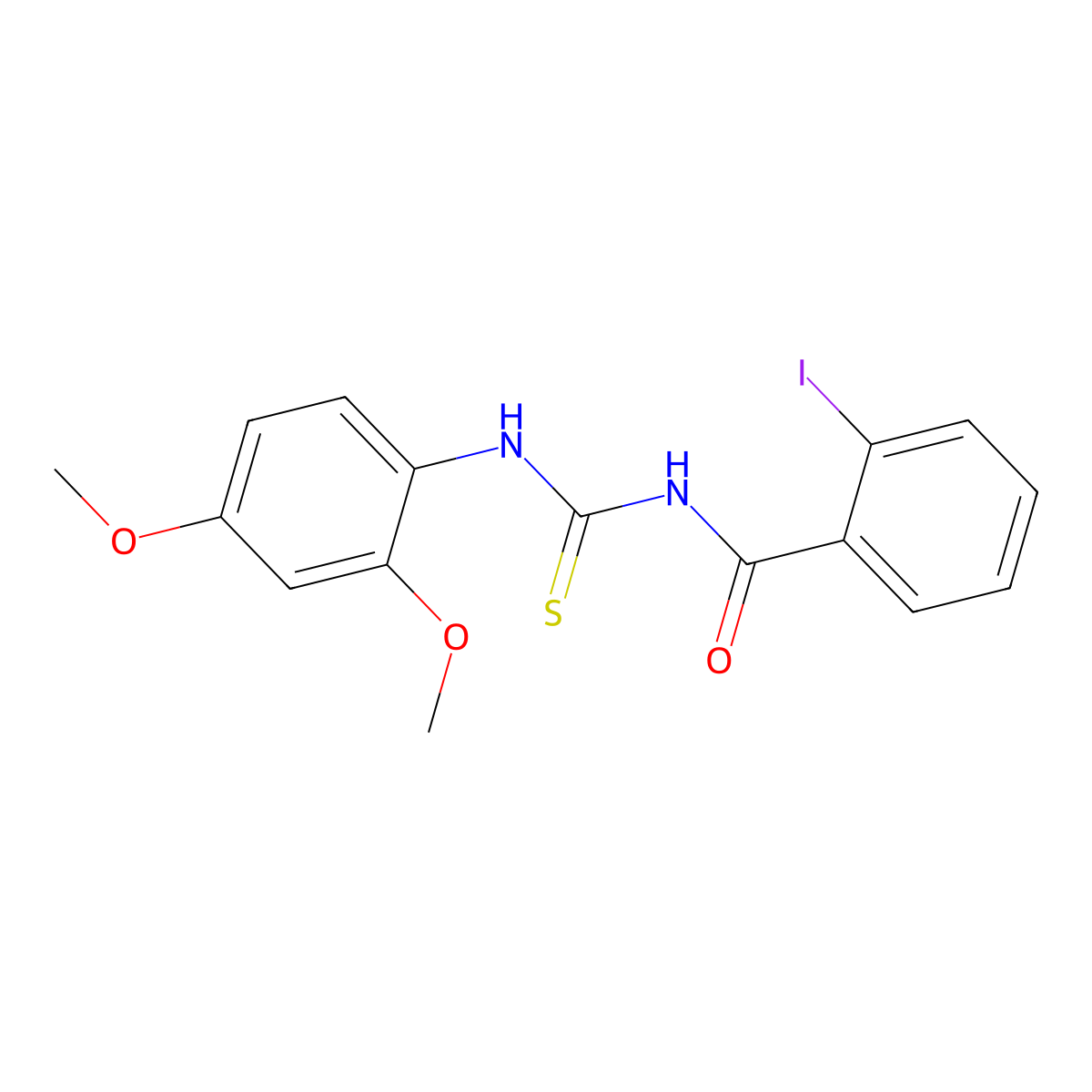 N-[(2,4-dimethoxyphenyl)carbamothioyl]-2-iodobenzamide molecular structure, CAS 364381-74-8