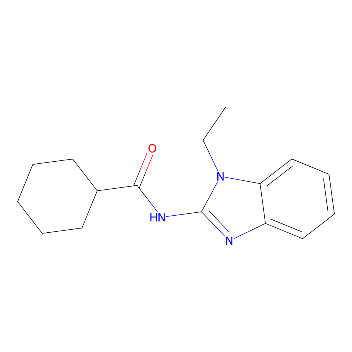 N-(1-ethylbenzimidazol-2-yl)cyclohexanecarboxamide molecular structure, CAS 364382-75-2