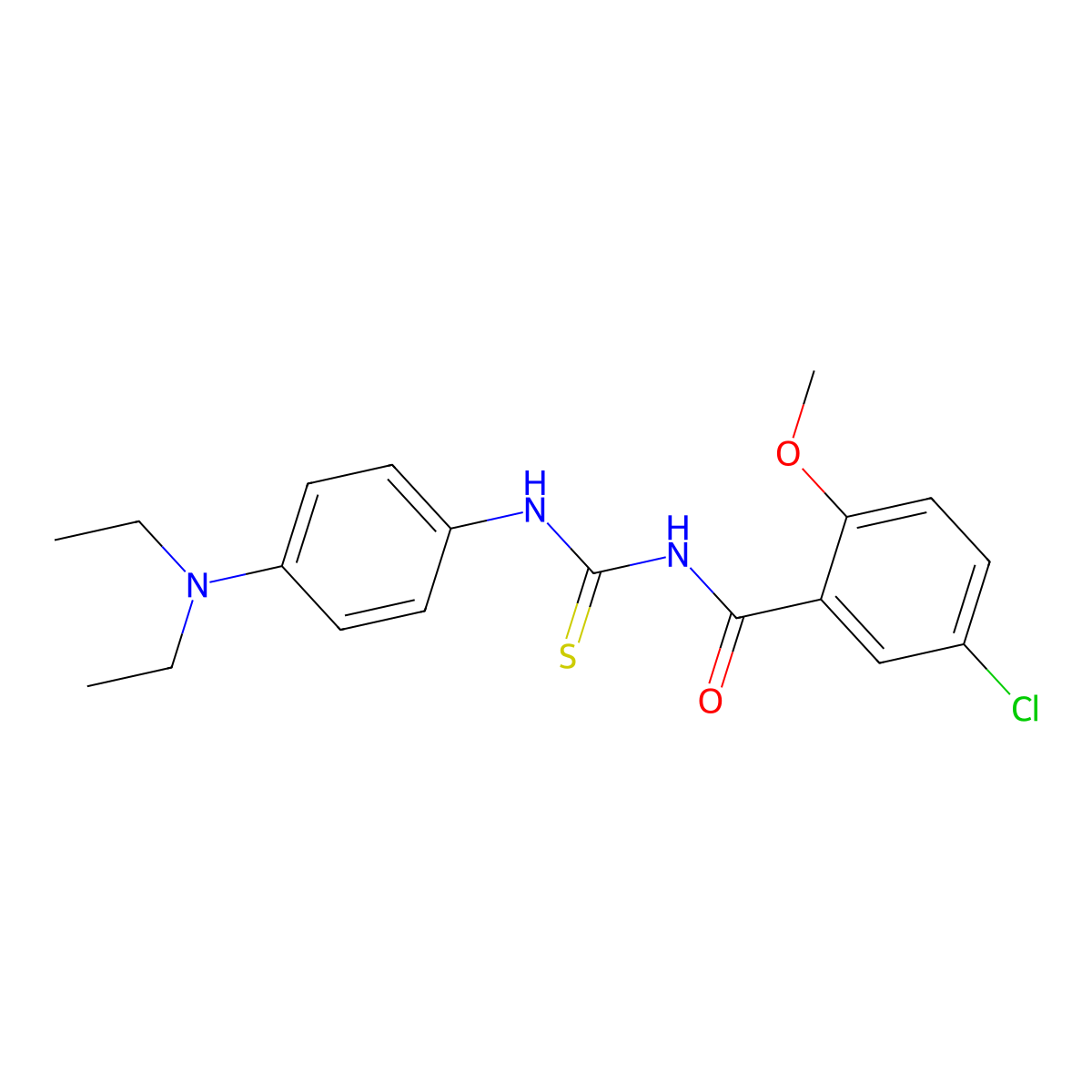 5-chloro-N-[[4-(diethylamino)phenyl]carbamothioyl]-2-methoxybenzamide molecular structure, CAS 364383-13-1
