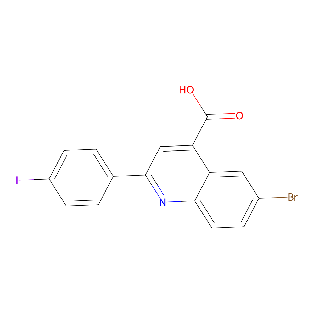6-Bromo-2-(4-iodophenyl)quinoline-4-carboxylic acid molecular structure, CAS 364383-14-2