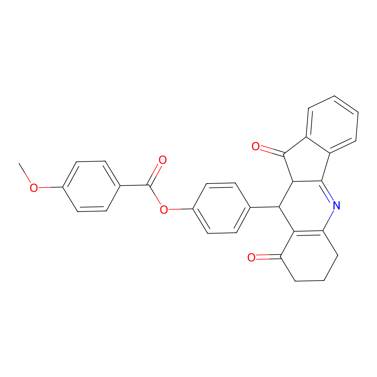 4-(9,11-dioxo-7,8,9,10,10a,11-hexahydro-6H-indeno[1,2-b]quinolin-10-yl)phenyl 4-methoxybenzoate molecular structure, CAS 364383-25-5