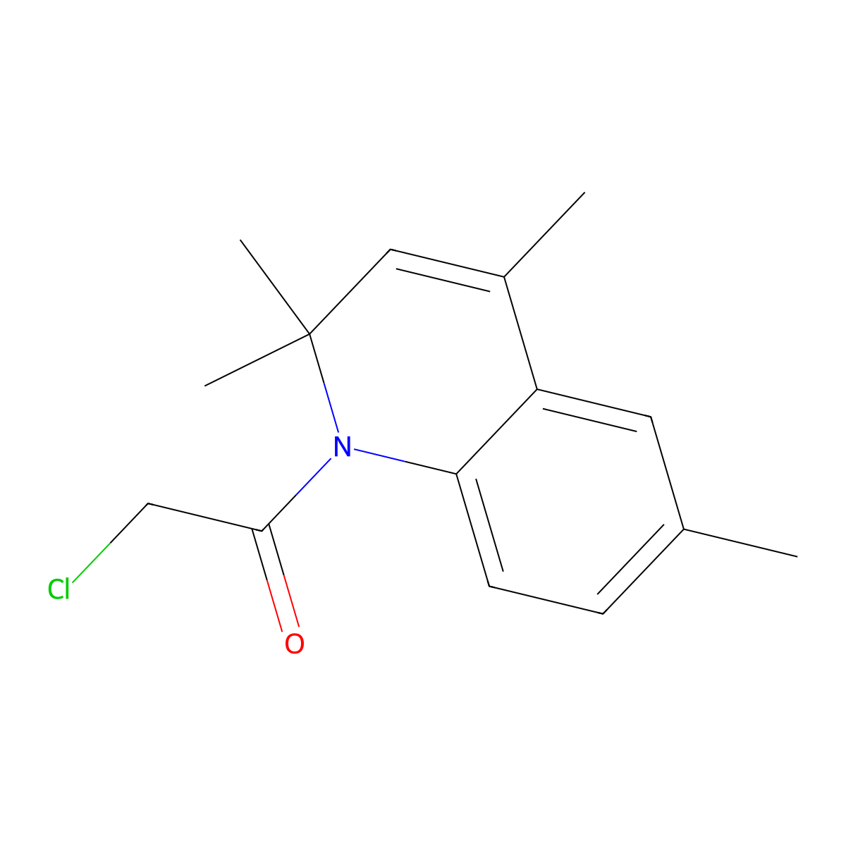 2-Chloro-1-(2,2,4,6-tetramethyl-2H-quinolin-1-yl)-ethanone molecular structure, CAS 364383-62-0