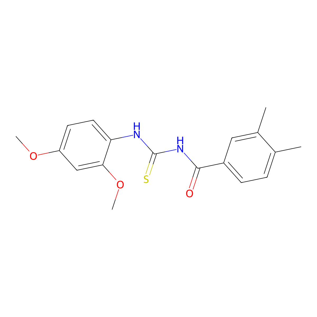 N-[(2,4-dimethoxyphenyl)carbamothioyl]-3,4-dimethylbenzamide molecular structure, CAS 364383-65-3