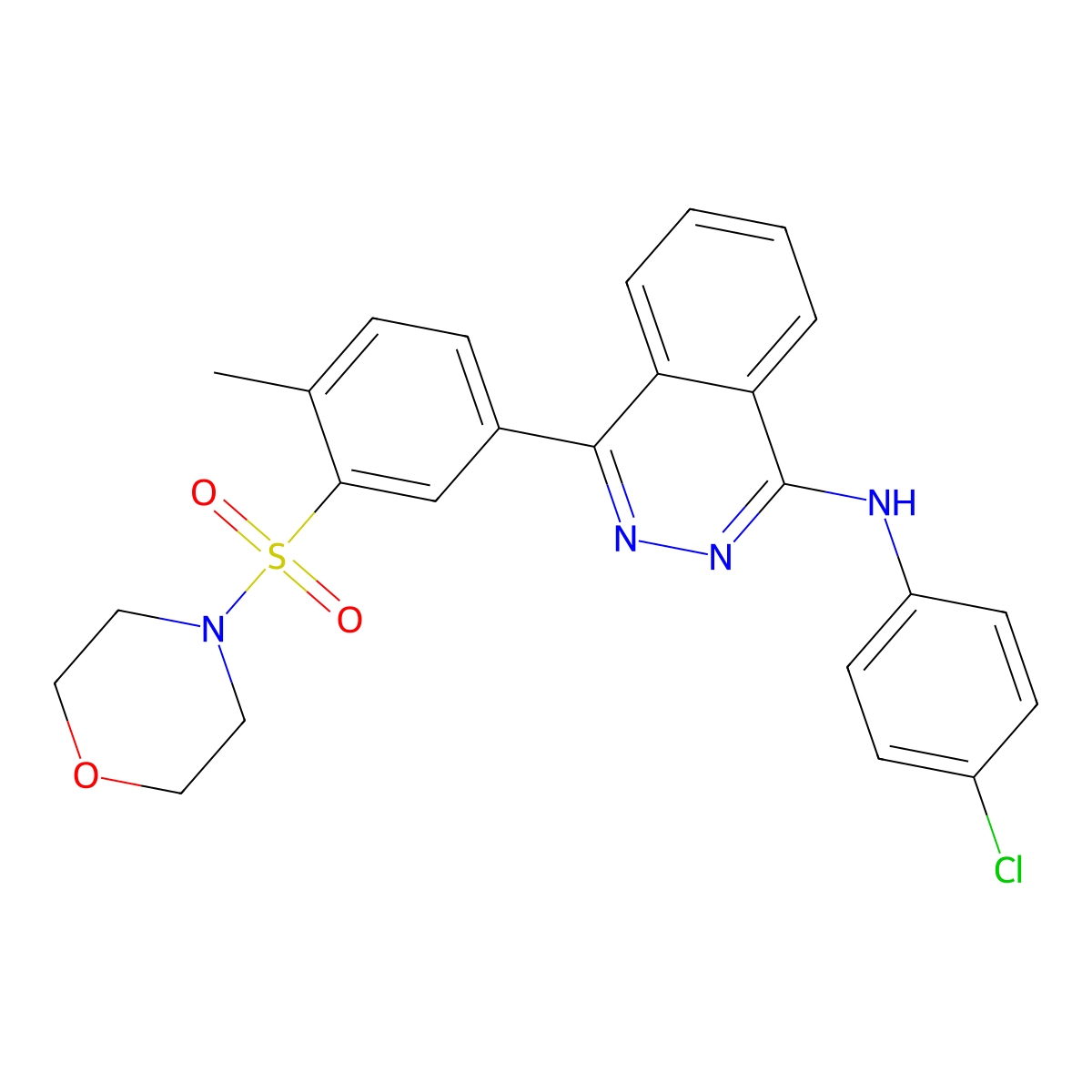 N-(4-chlorophenyl)-4-(4-methyl-3-morpholin-4-ylsulfonylphenyl)phthalazin-1-amine molecular structure, CAS 364383-70-0