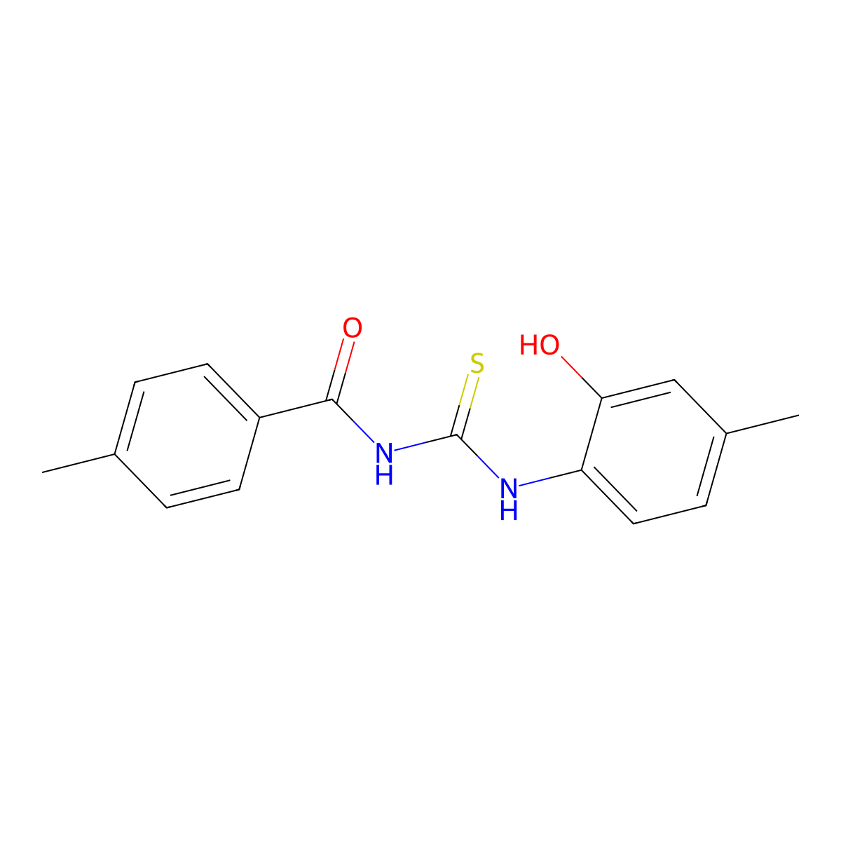 N-[(2-hydroxy-4-methylphenyl)carbamothioyl]-4-methylbenzamide molecular structure, CAS 364383-75-5