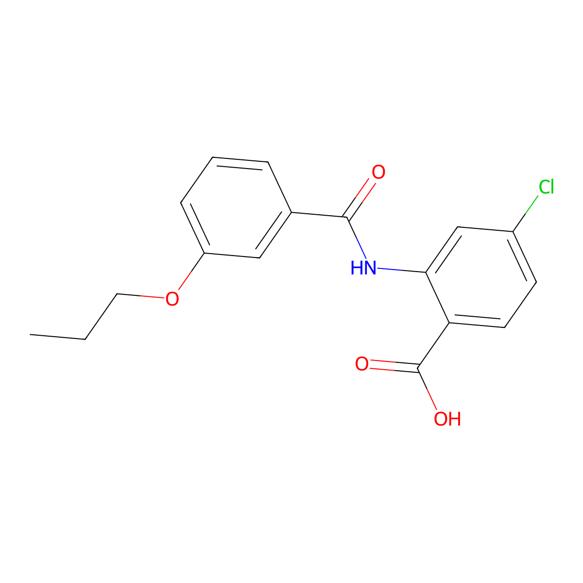 4-Chloro-2-{[(3-propoxyphenyl)carbonyl]amino}benzoic acid molecular structure, CAS 364383-94-8
