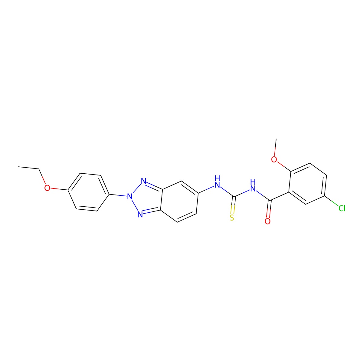 5-chloro-N-[[2-(4-ethoxyphenyl)benzotriazol-5-yl]carbamothioyl]-2-methoxybenzamide molecular structure, CAS 364383-97-1