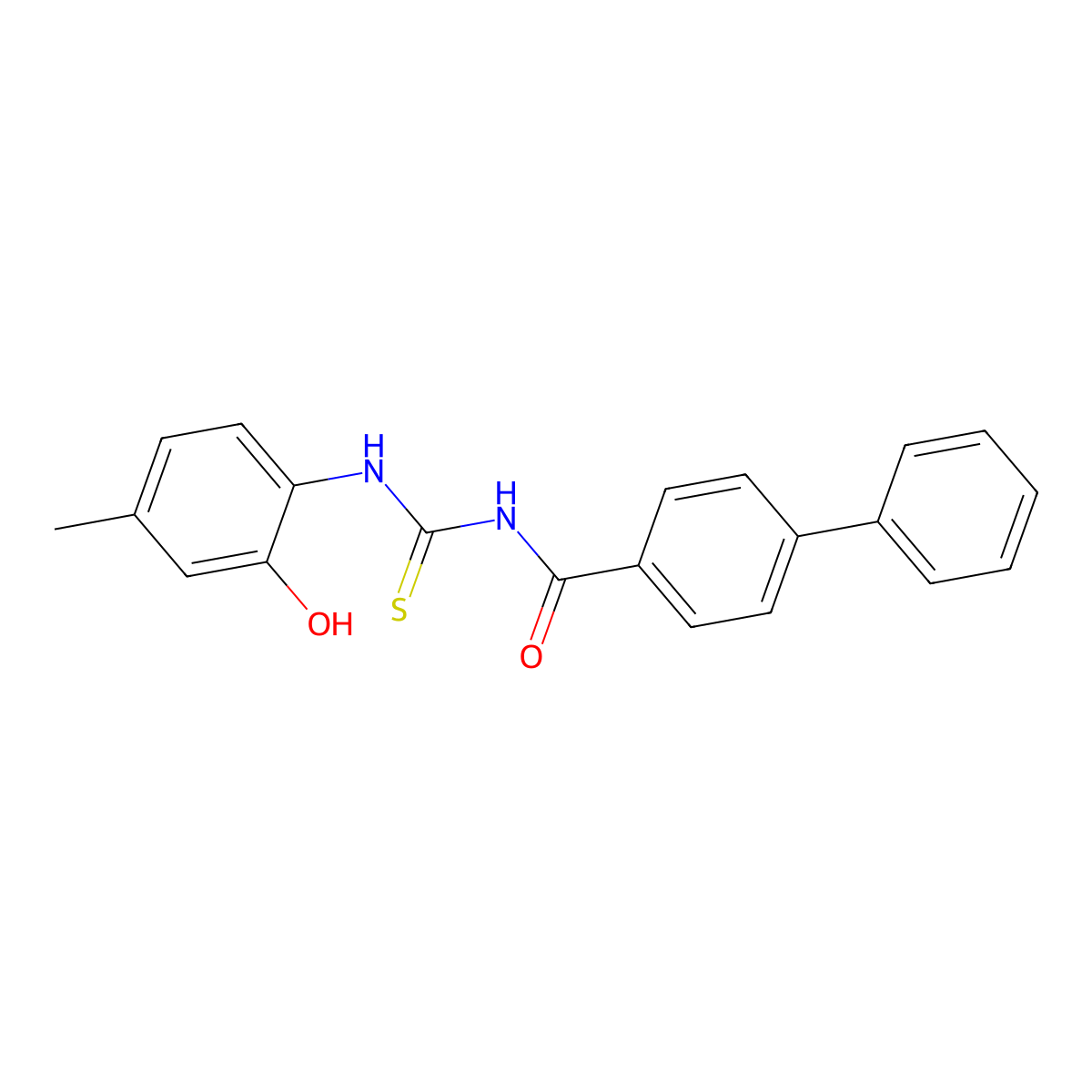 N-[(2-hydroxy-4-methylphenyl)carbamothioyl]-4-phenylbenzamide molecular structure, CAS 364384-00-9