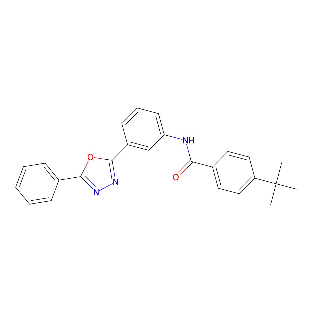 4-tert-butyl-N-[3-(5-phenyl-1,3,4-oxadiazol-2-yl)phenyl]benzamide molecular structure, CAS 364384-31-6
