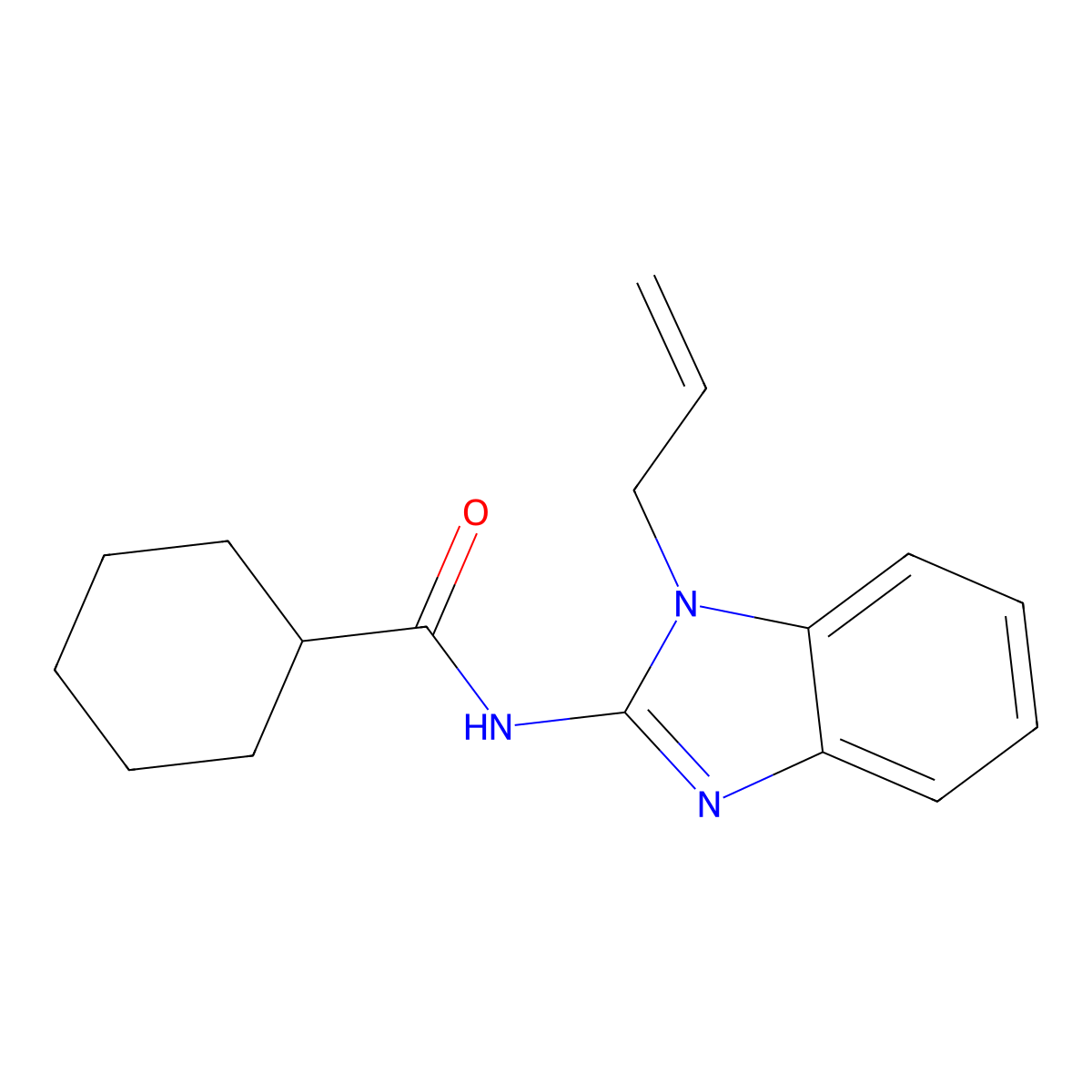 N-(1-prop-2-enylbenzimidazol-2-yl)cyclohexanecarboxamide molecular structure, CAS 364384-69-0