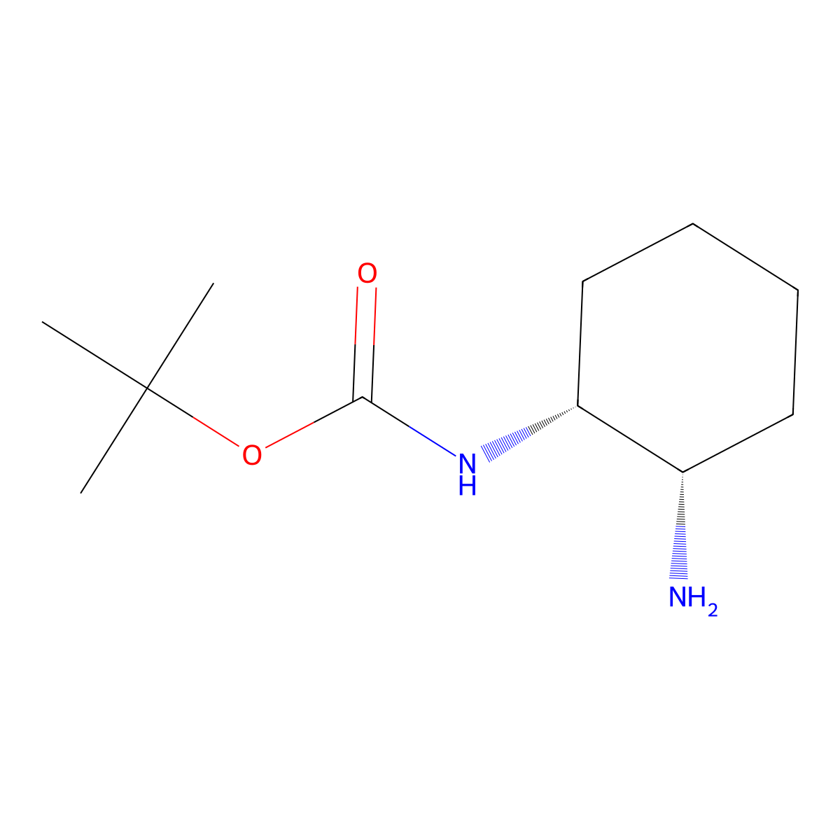 (1R,2S)-N1-(tert-Butoxycarbonyl)-1,2-cyclohexanediamine molecular structure, CAS 364385-54-6