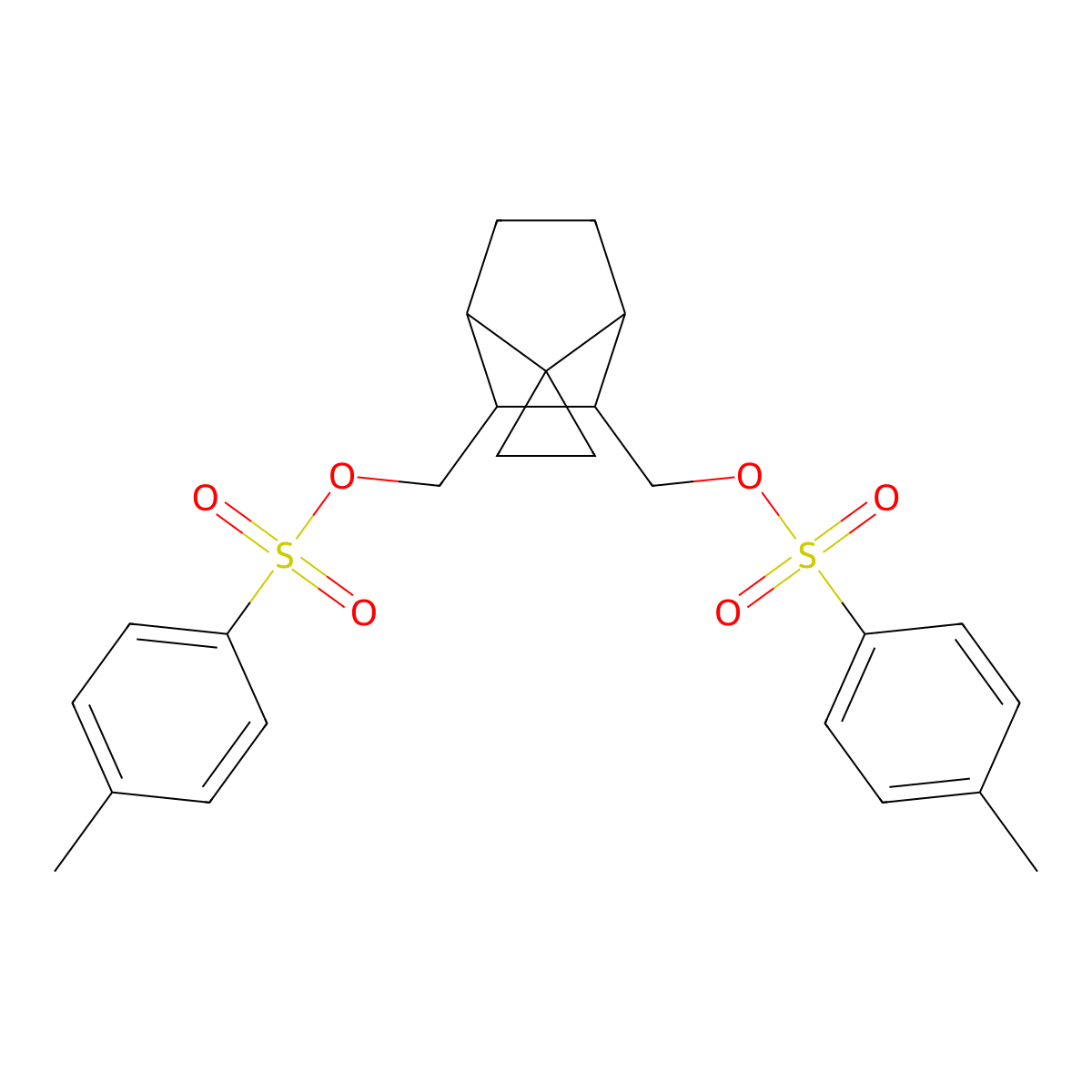 [3-[(4-Methylphenyl)sulfonyloxymethyl]spiro[bicyclo[2.2.1]heptane-7,1'-cyclopropane]-2-yl]methyl 4-methylbenzenesulfonate molecular structure, CAS 36439-72-2