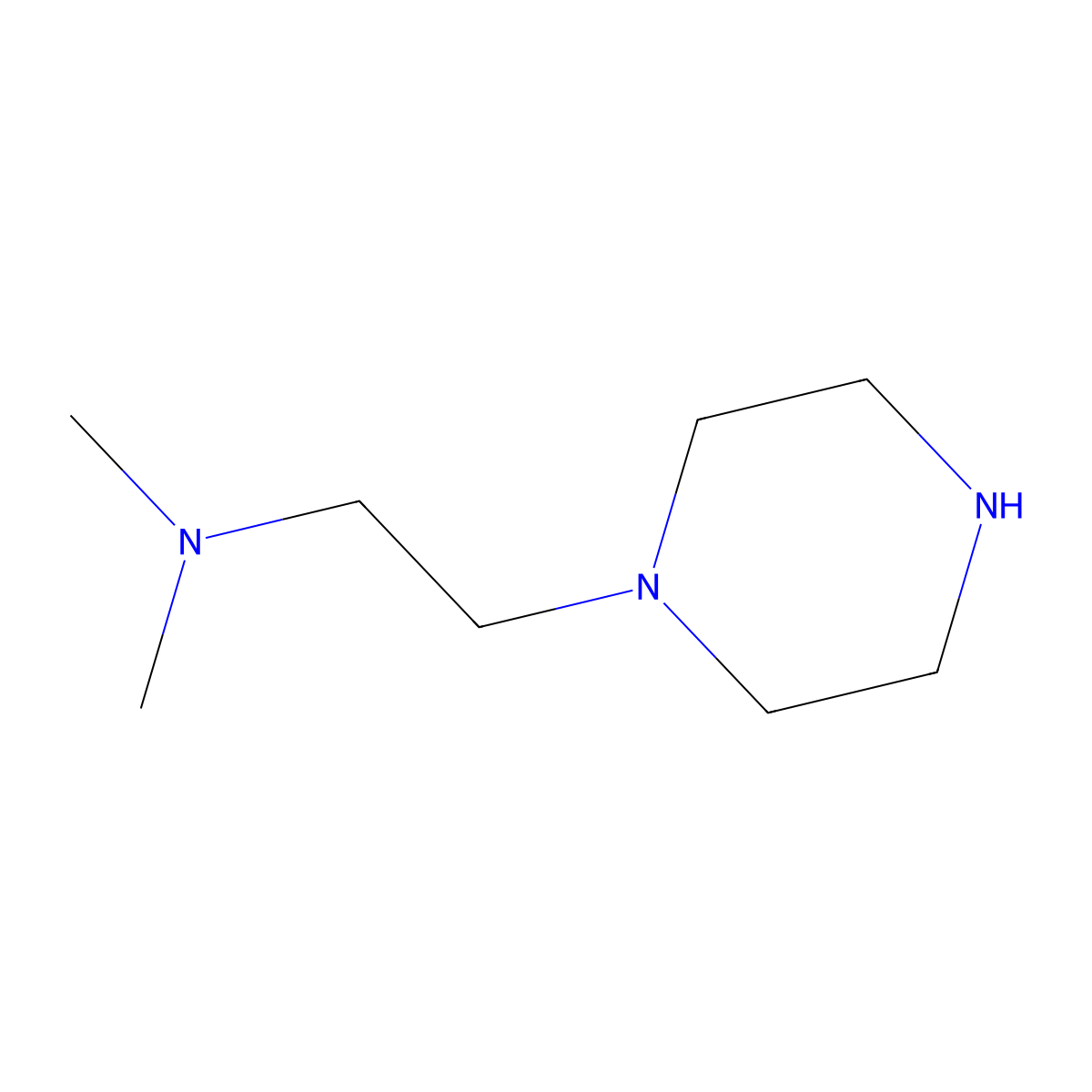 1-(2-(Dimethylamino)ethyl)piperazine molecular structure, CAS 3644-18-6