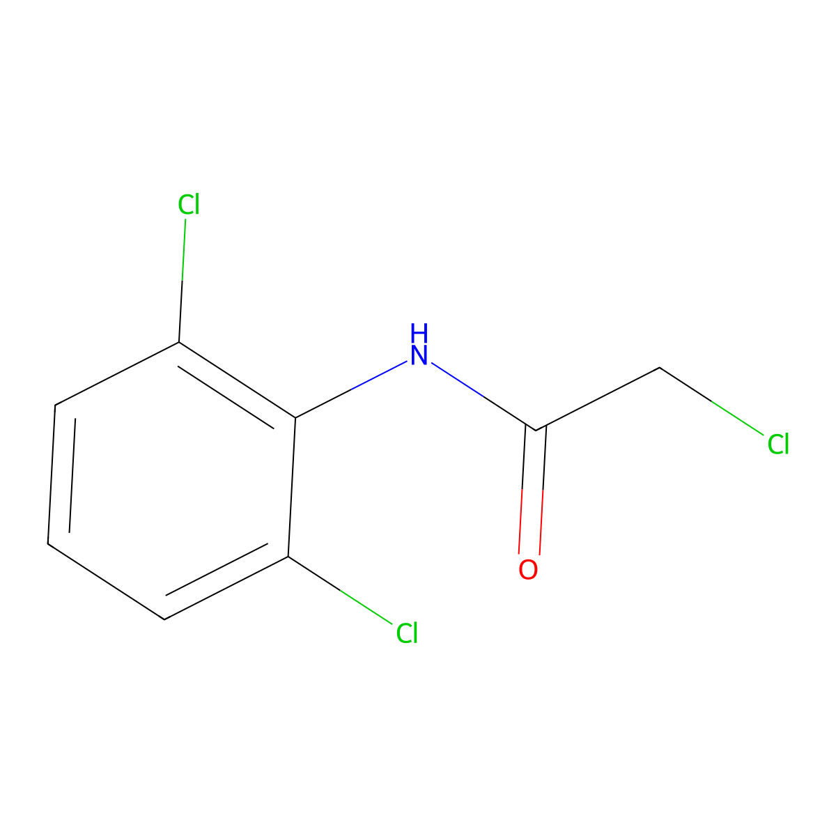 2-Chloro-N-(2,6-dichlorophenyl)acetamide molecular structure, CAS 3644-56-2