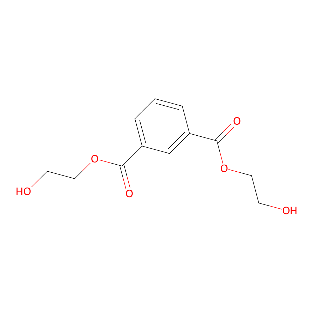 Bis(2-hydroxyethyl) benzene-1,3-dicarboxylate molecular structure, CAS 3644-99-3