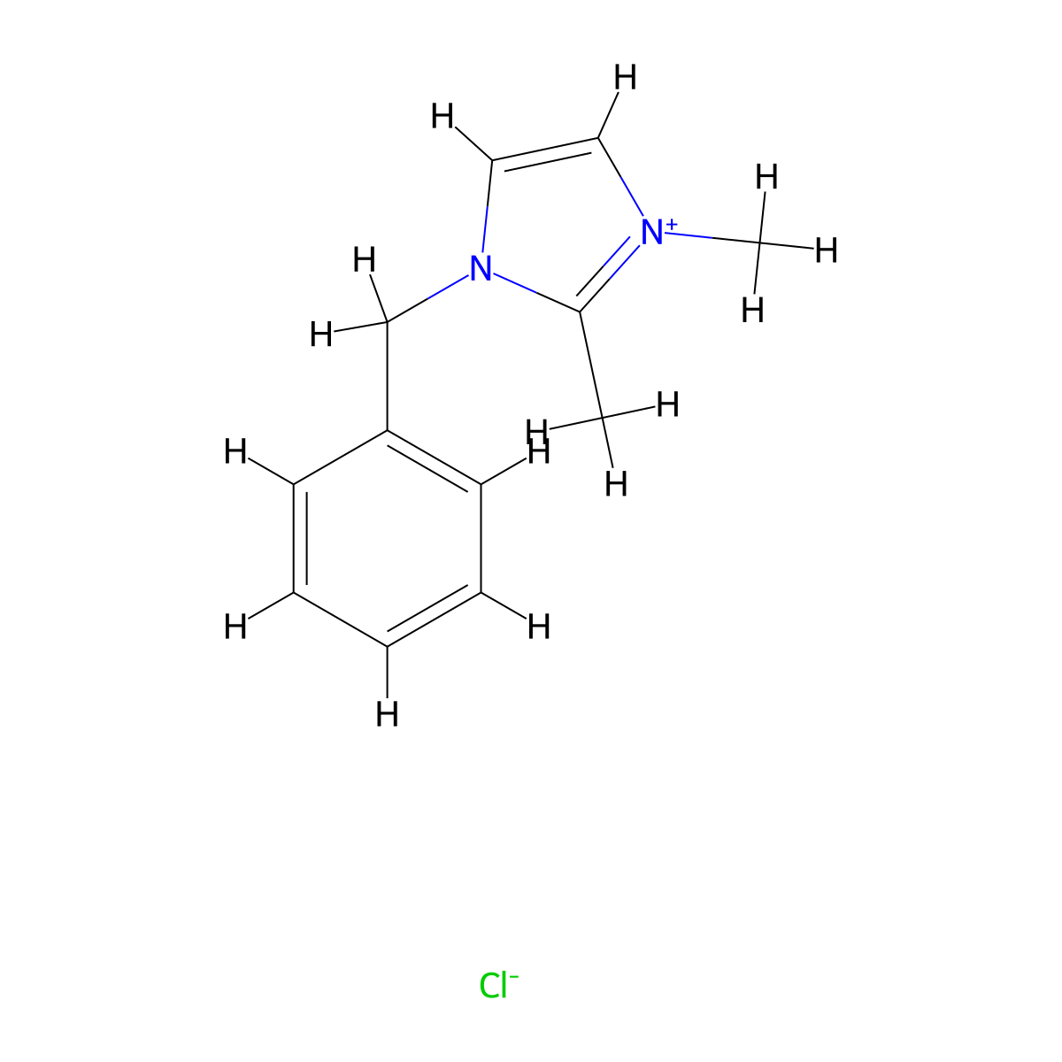 3-Benzyl-1,2-dimethyl-1H-imidazol-3-ium chloride molecular structure, CAS 36443-79-5