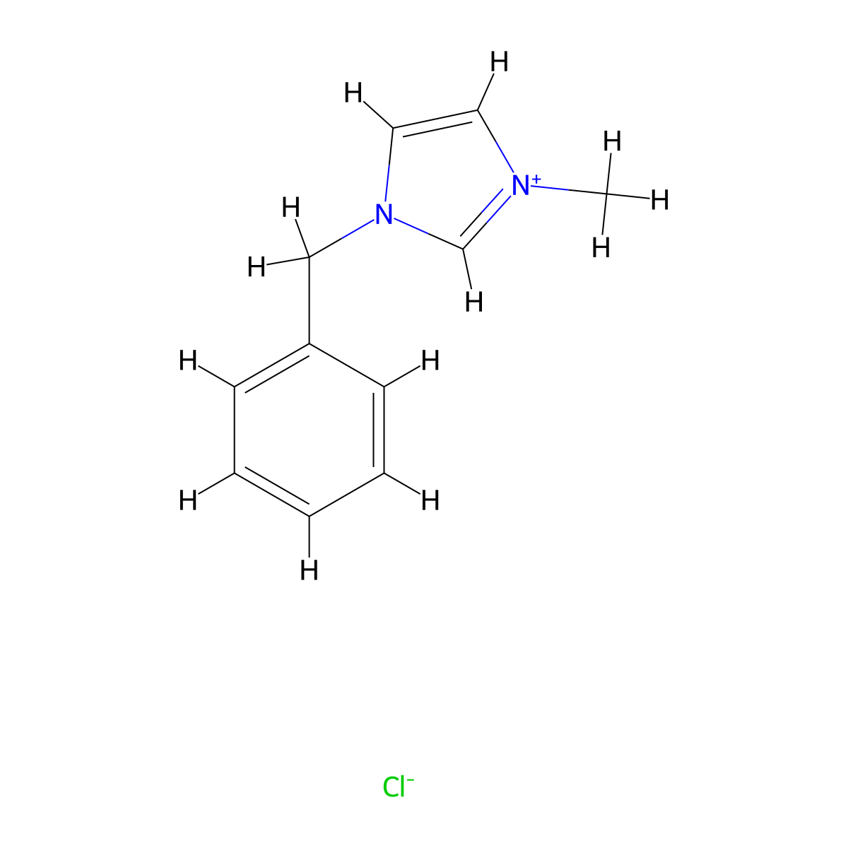 1-Benzyl-3-methylimidazolium Chloride molecular structure, CAS 36443-80-8