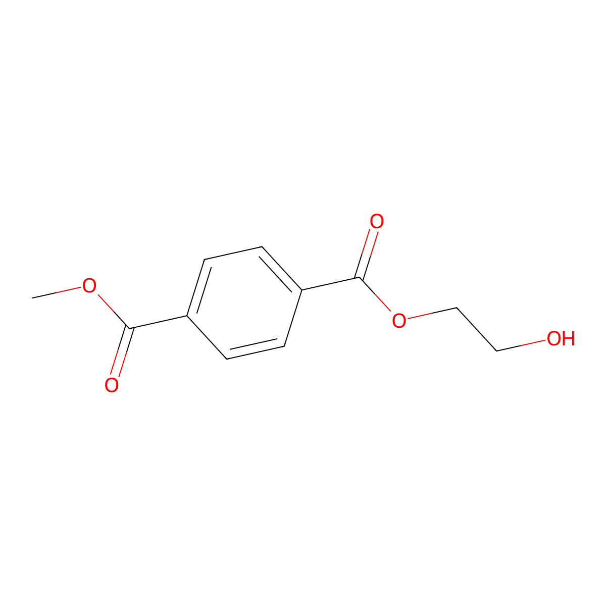 1,4-Benzenedicarboxylic acid, 1-(2-hydroxyethyl) 4-methyl ester molecular structure, CAS 3645-00-9