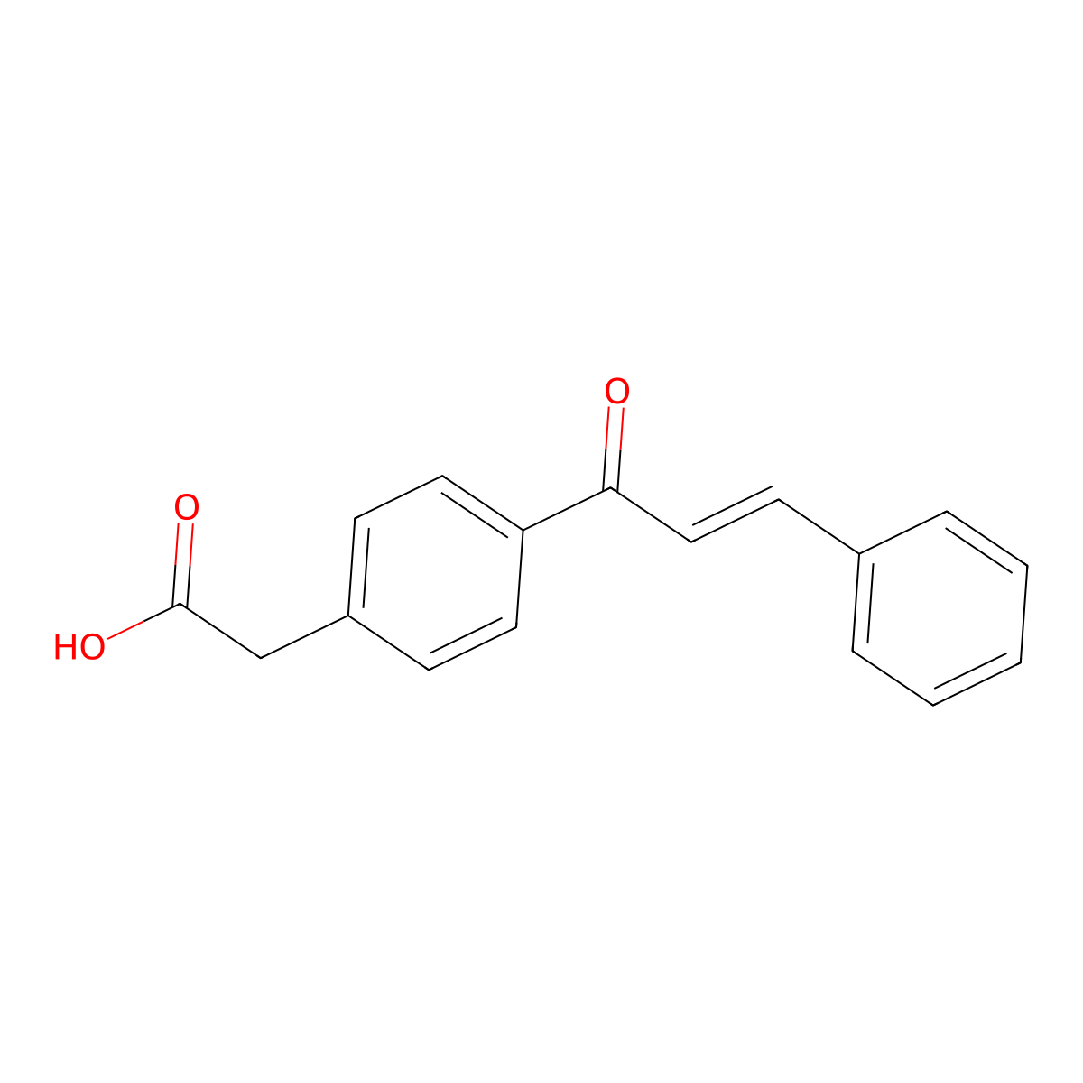 2-[4-(3-Phenylprop-2-enoyl)phenyl]acetic acid molecular structure, CAS 3645-69-0