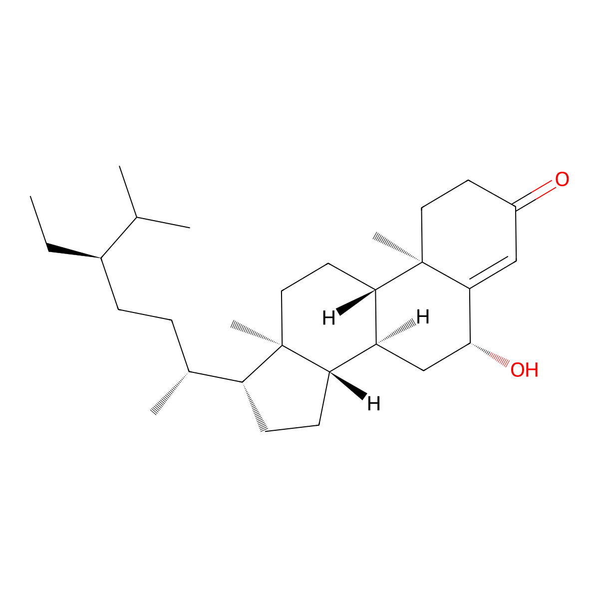 6beta-Hydroxystigmast-4-en-3-one molecular structure, CAS 36450-02-9