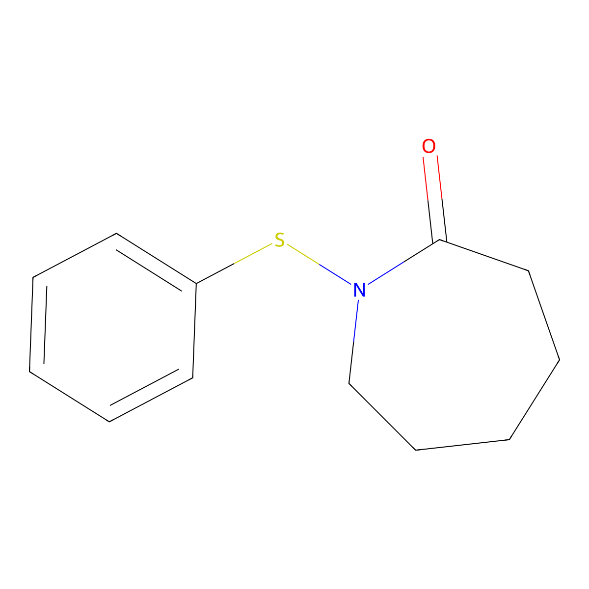 Hexahydro-1-(phenylthio)-2H-azepin-2-one molecular structure, CAS 36452-23-0